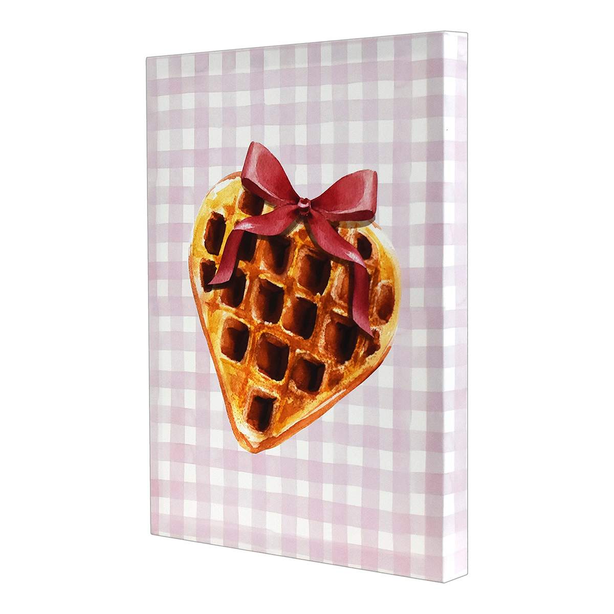 Heart Croissant with Bow Canvas Wall Art, 12x16