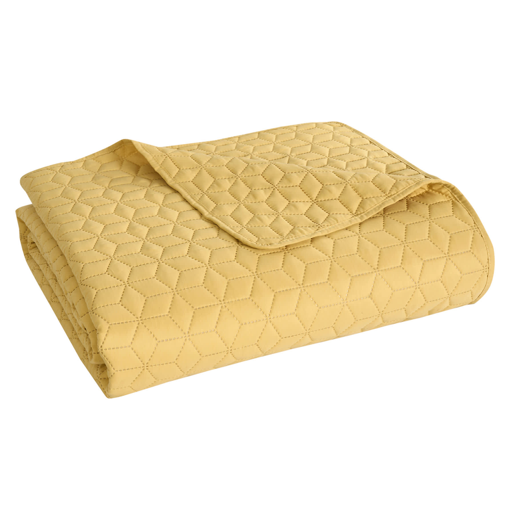 Yellow Geometric Pinsonic Quilt, King