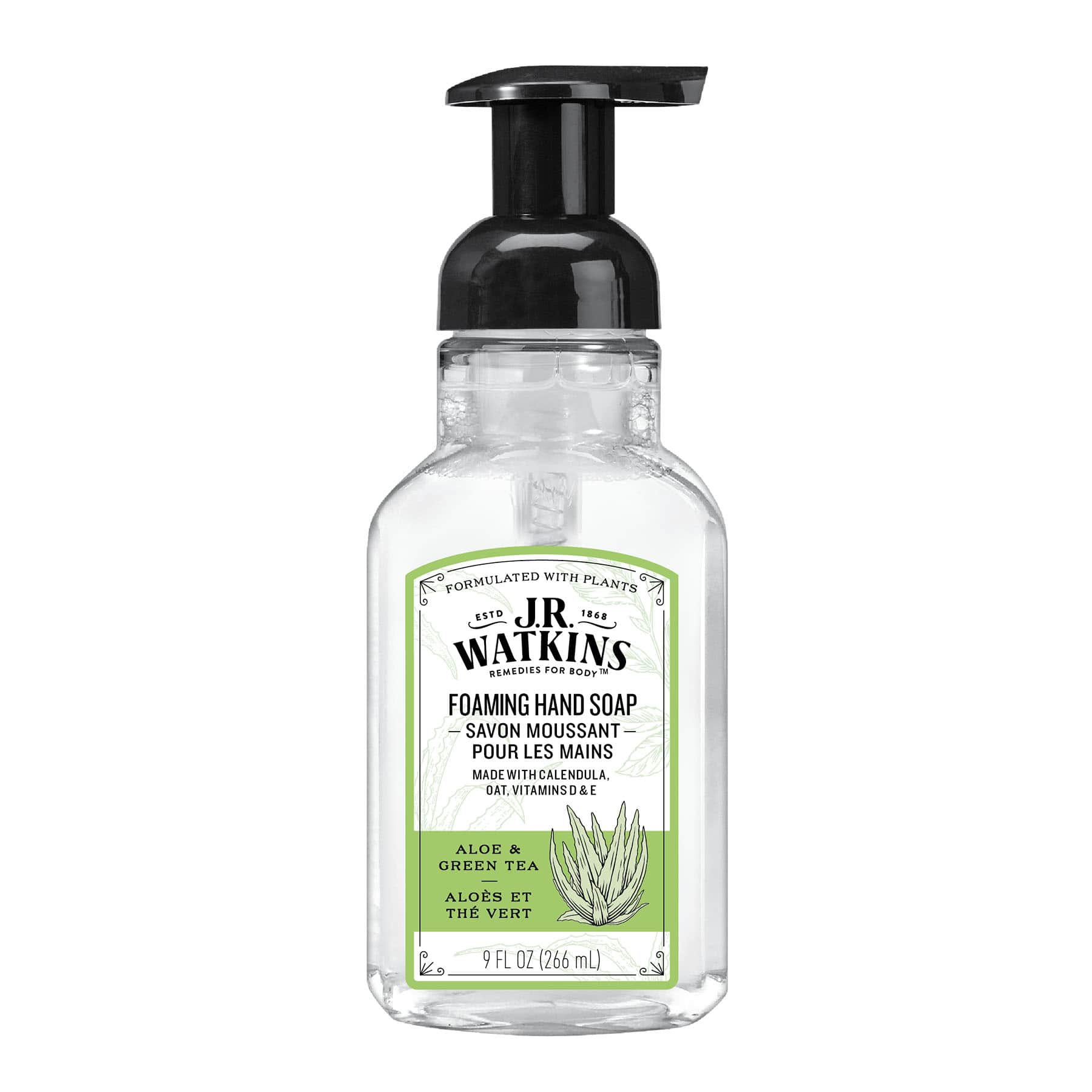 JR Watkins Aloe & Green Tea Foaming Hand Soap, 9 fl oz