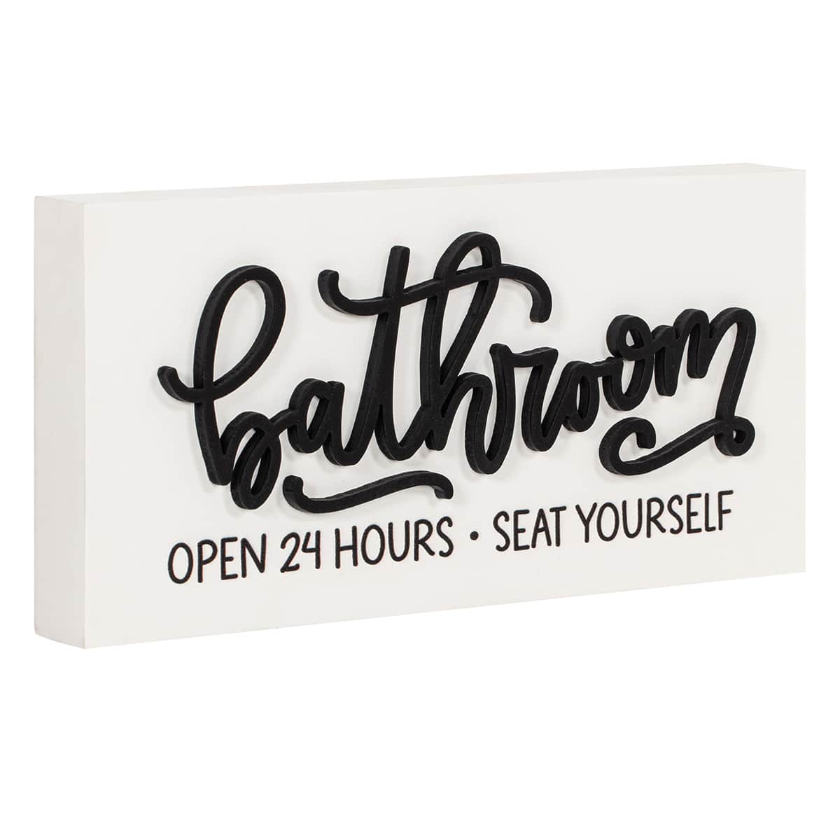 Bathroom Hours Table Sign, 10x5