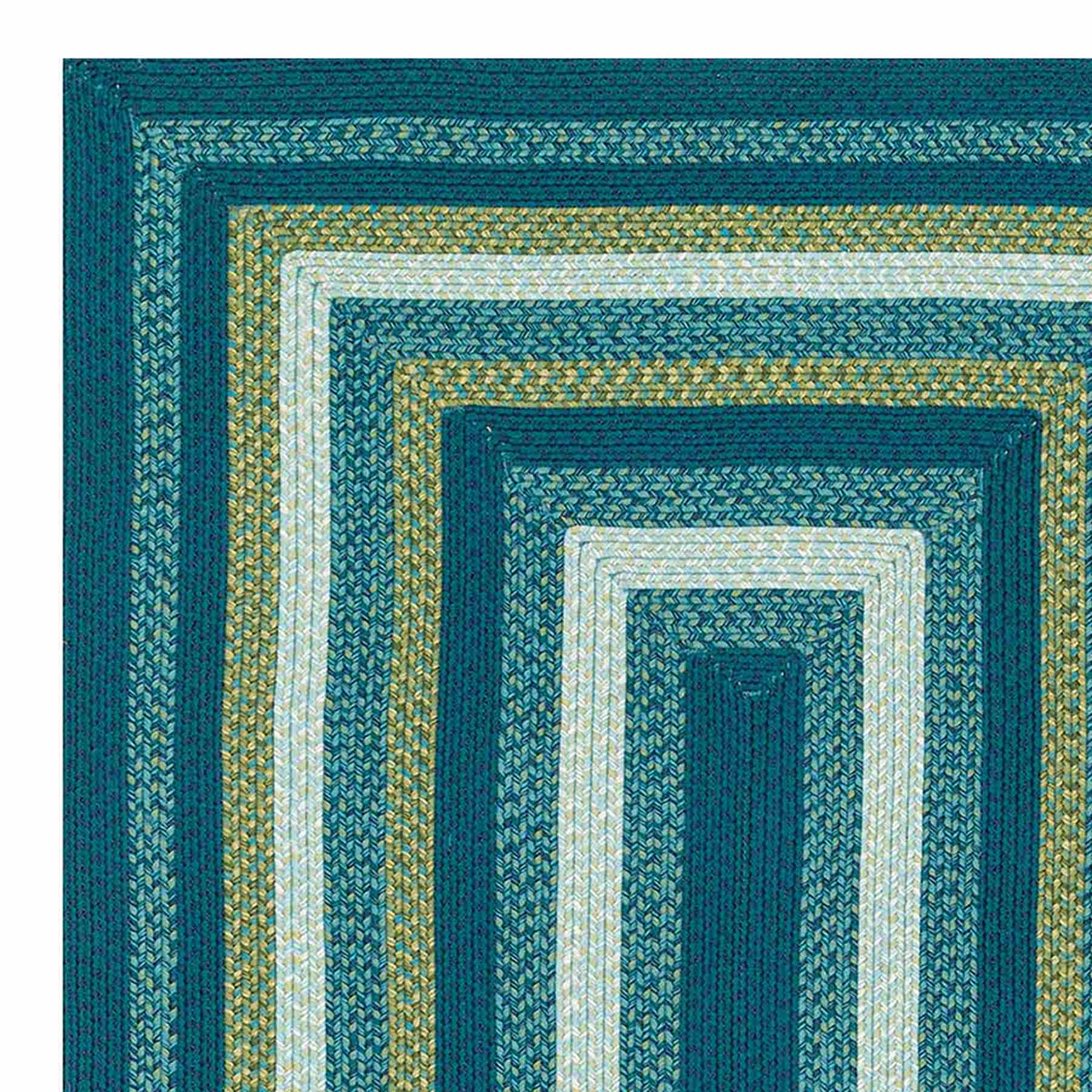 (E133) Kingsburg Blue Braided Indoor & Outdoor Area Rug, 7x10
