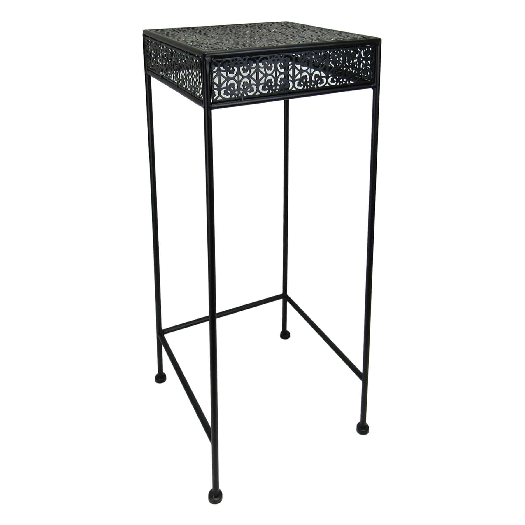 Black Metal Square Plant Stand, Large