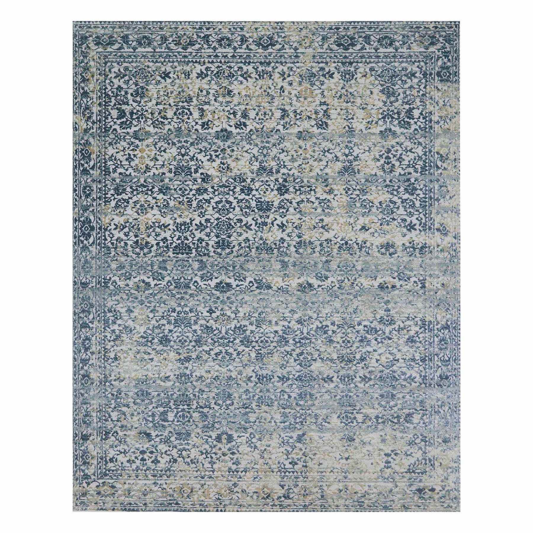 (A377) Providence Venice Distressed Look Blue Area Rug, 8x10