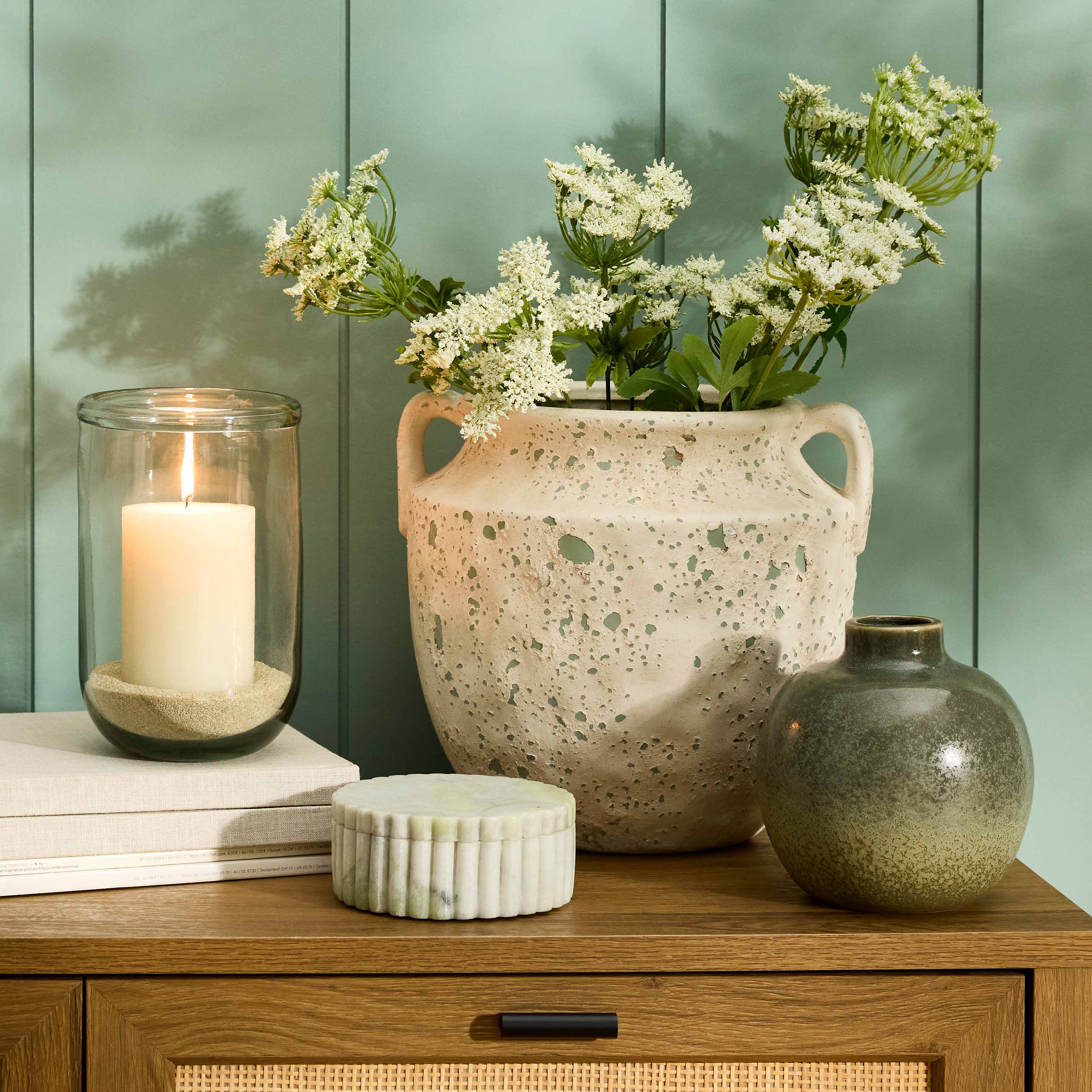 Honeybloom Ivory Unscented Pillar Candle, 3x4