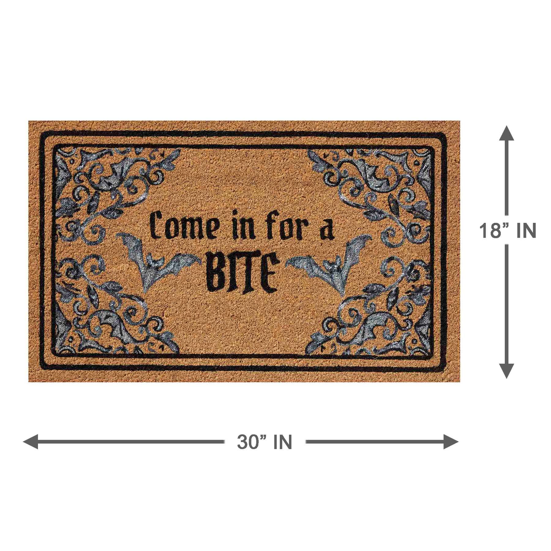 Midnight Shadows Come in for a Bite Coir Mat, 18x30