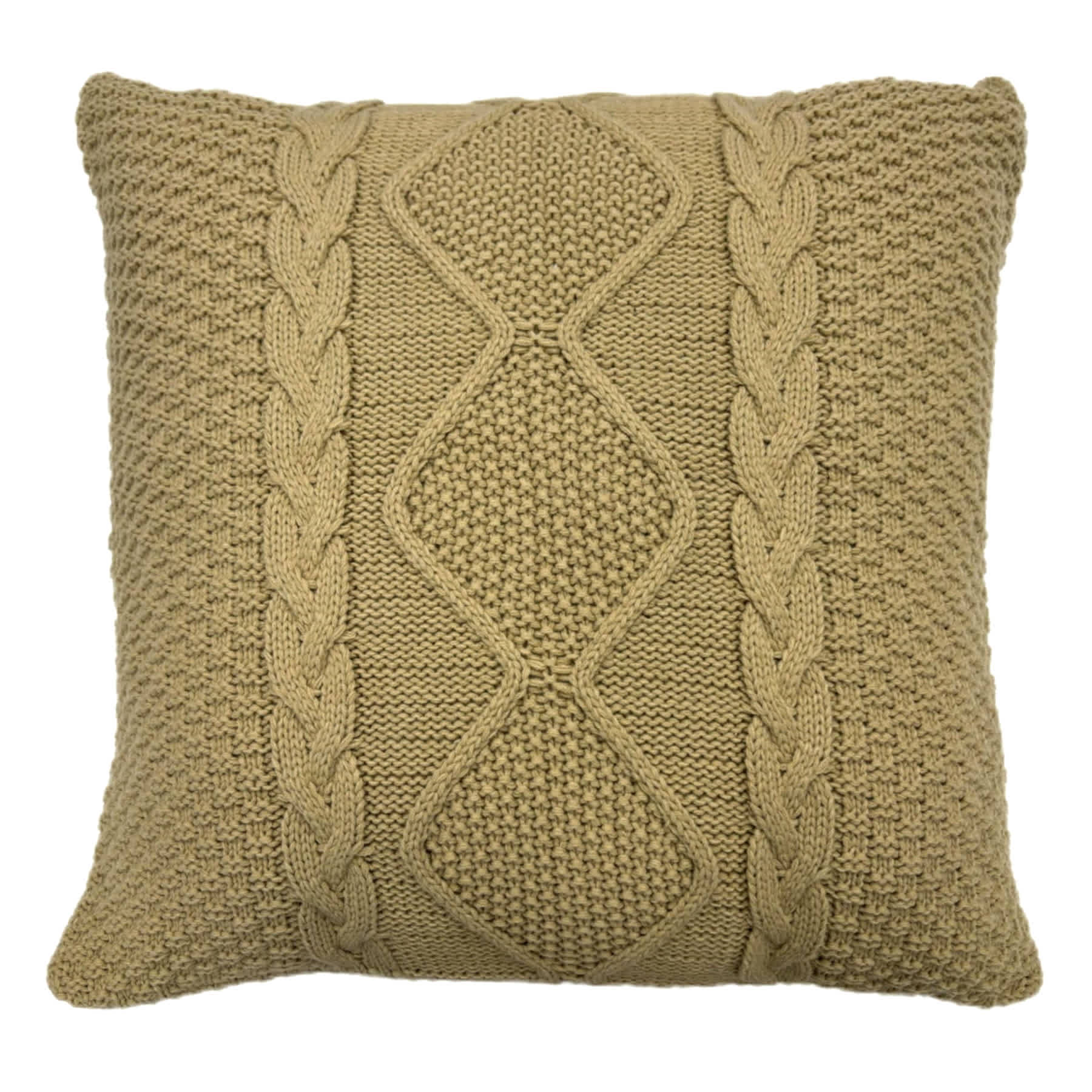 Honeybloom Brown Knitted Throw Pillow, 24"