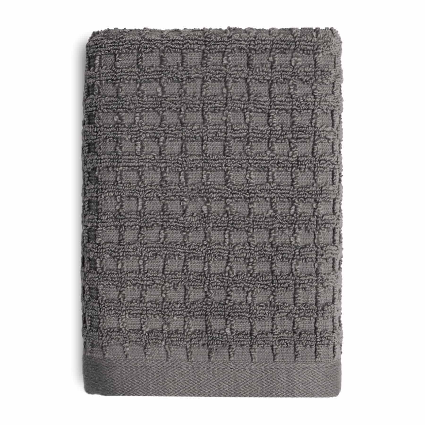 Crosby St. Dark Grey Terry Waffle Cotton Hand Towel, 16x28