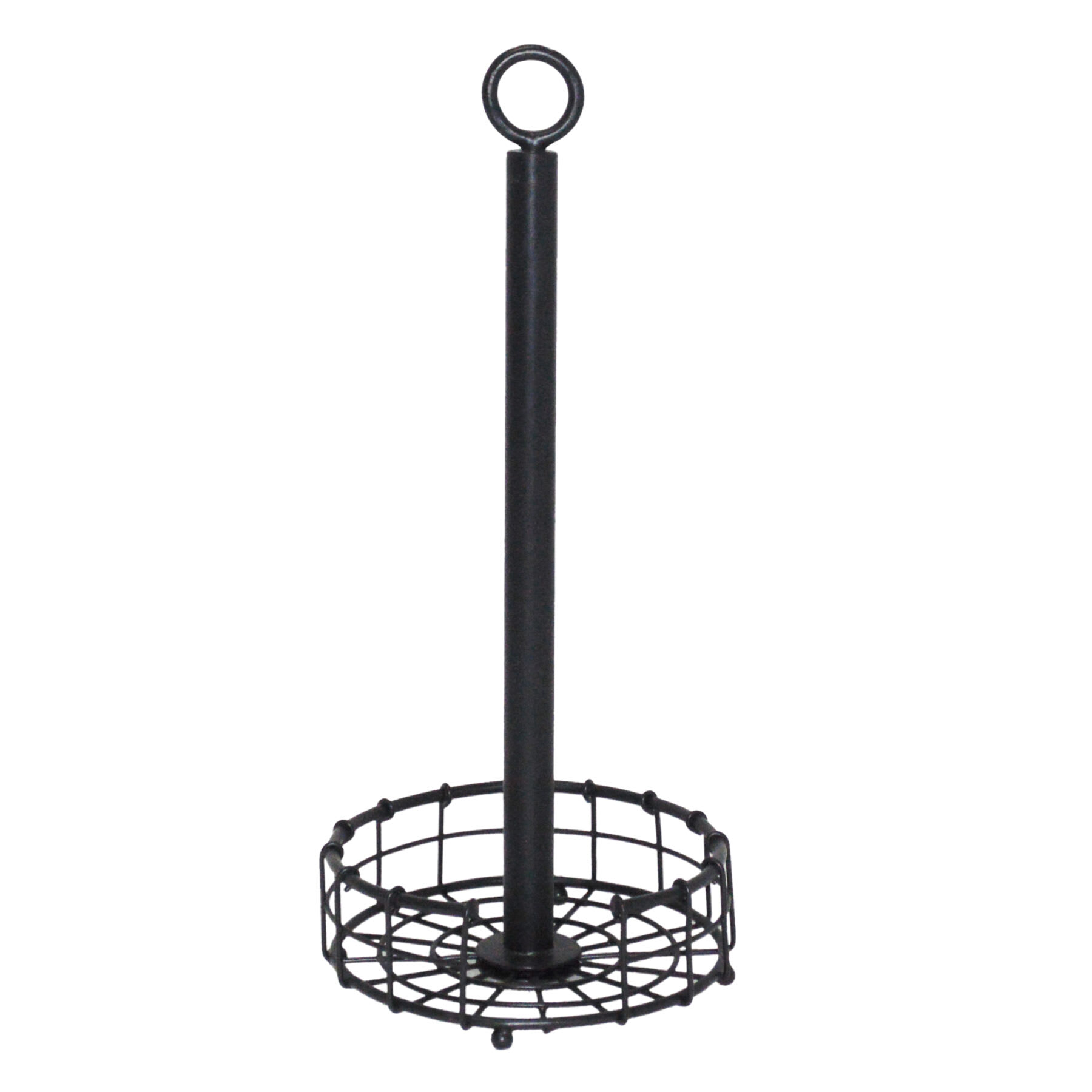 Black Iron Wire Grid Pattern Paper Towel Holder