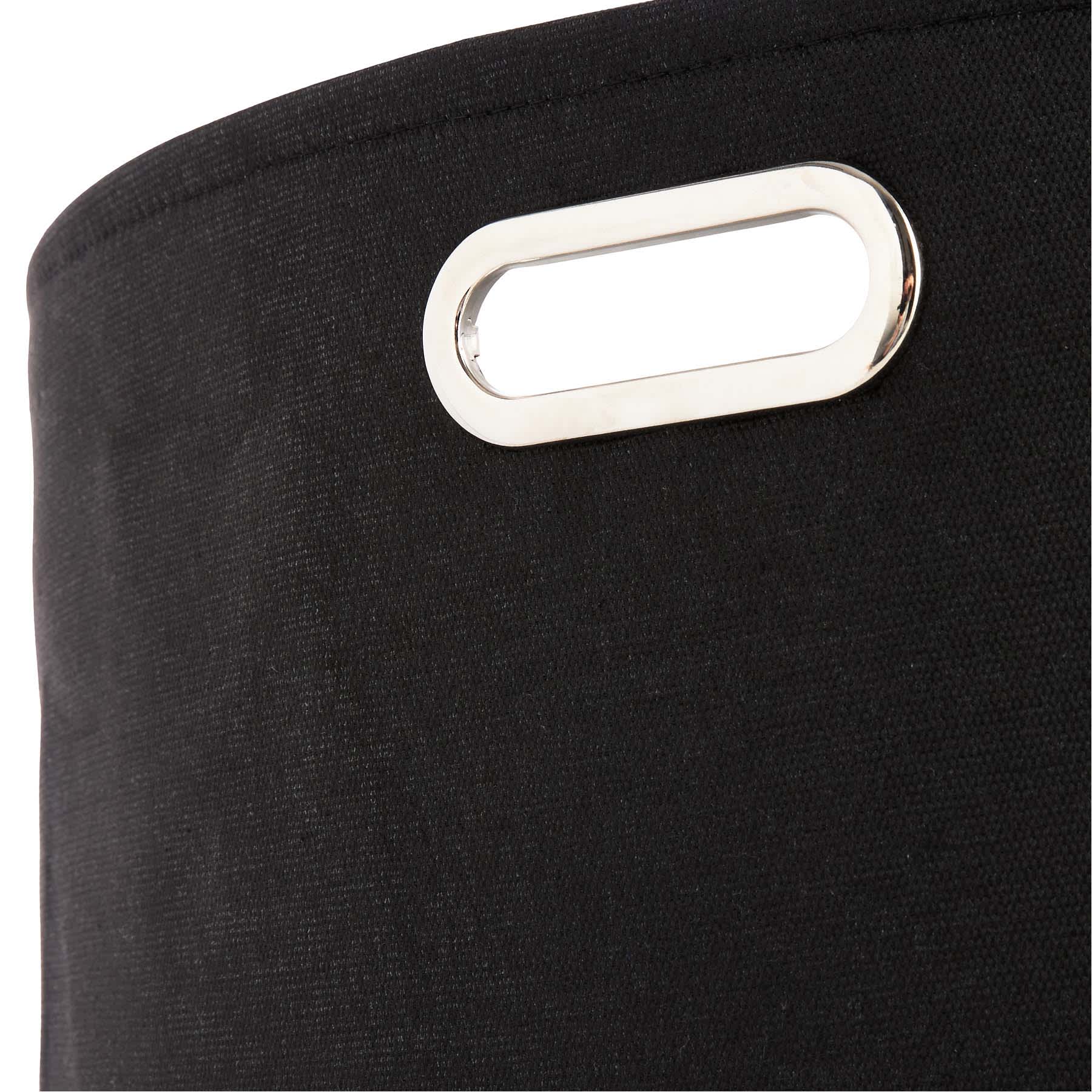 Black Round Fabric Storage Basket, Large