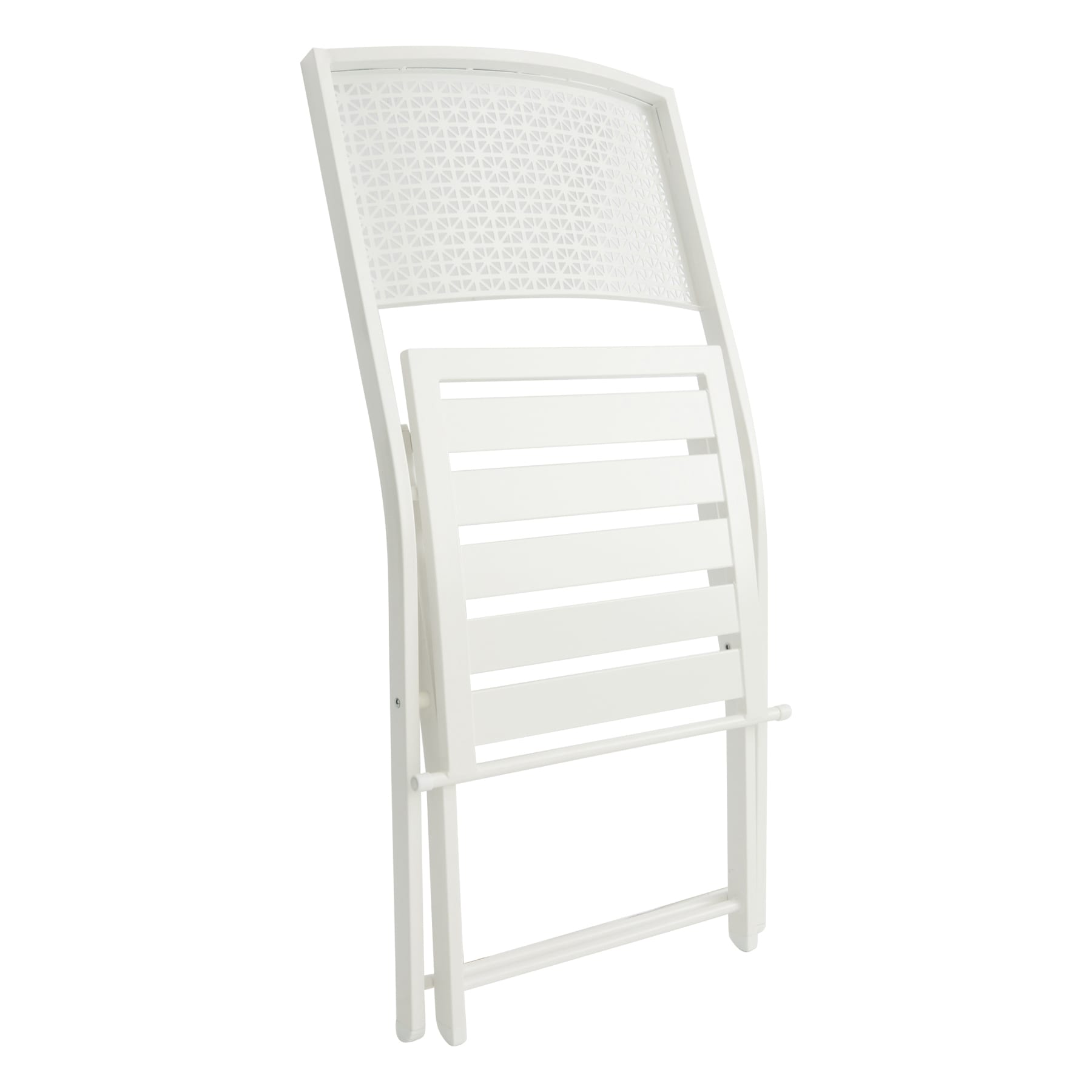 Providence Metal Patio Folding Chair, White