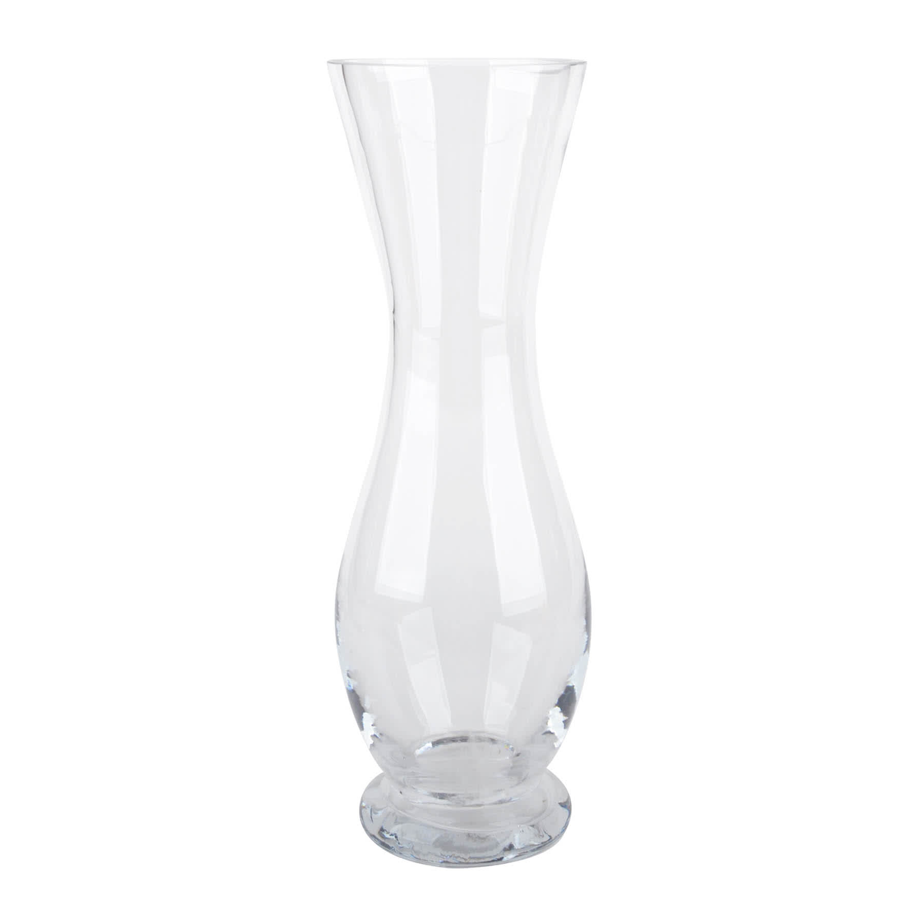 12In Round Base Hourglass Clear Glass Vase