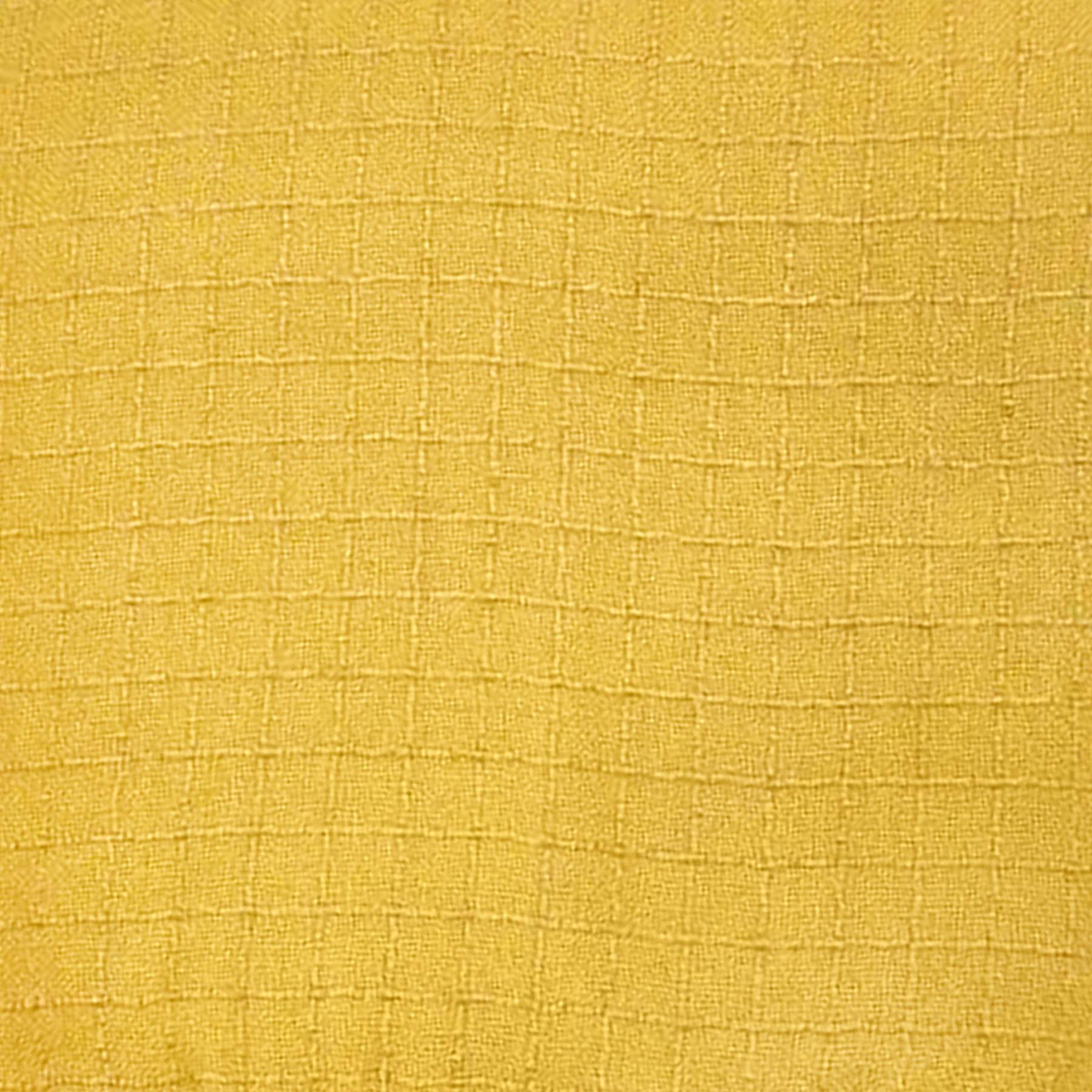 Ochre Fuzzy Plaid Woven Throw Blanket, 50x60