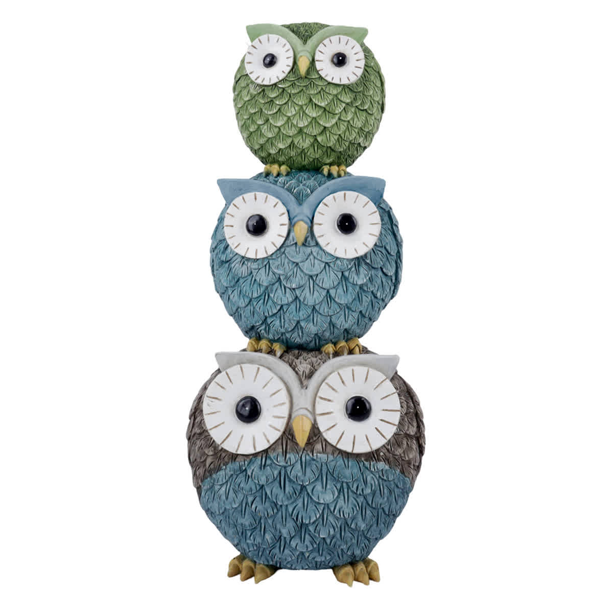 Stacked Owl Outdoor Garden Statue, 13"