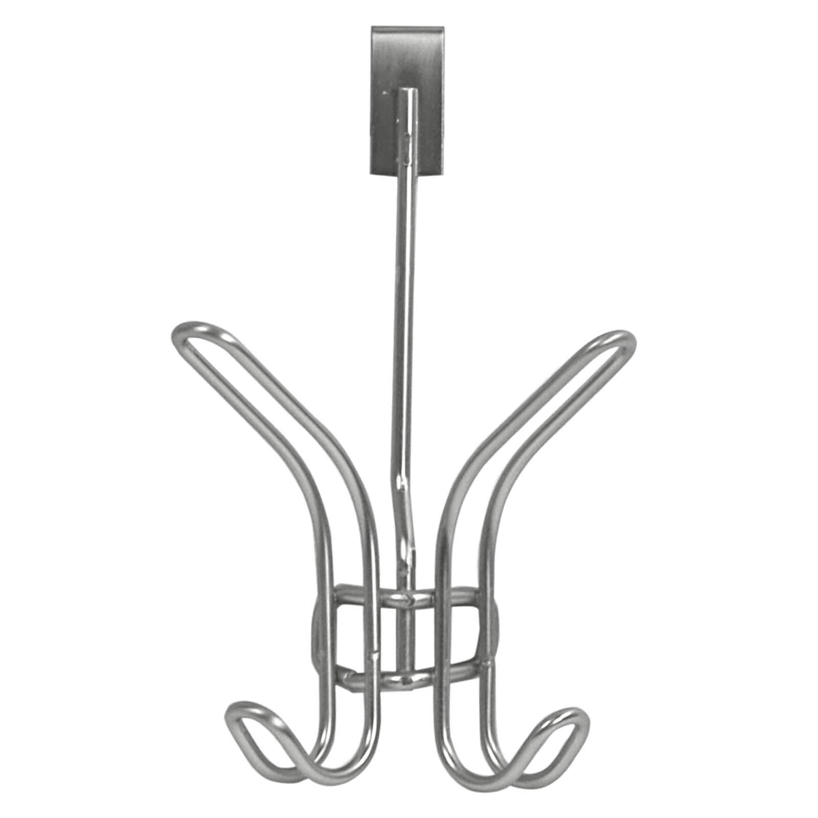 2-Hook Over The Door Hanger, Silver
