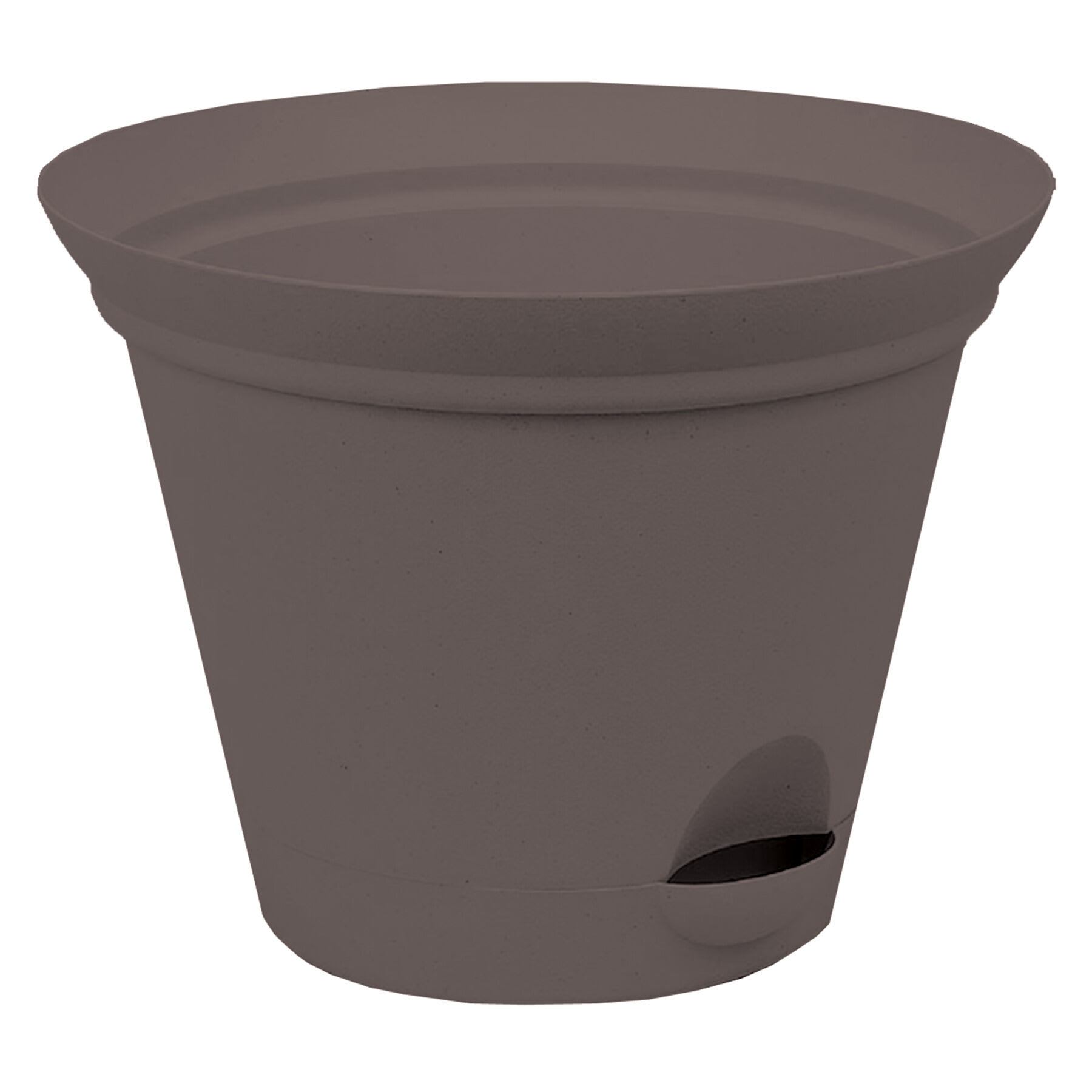 Flat Grey Self-Watering Outdoor Flare Planter, Medium