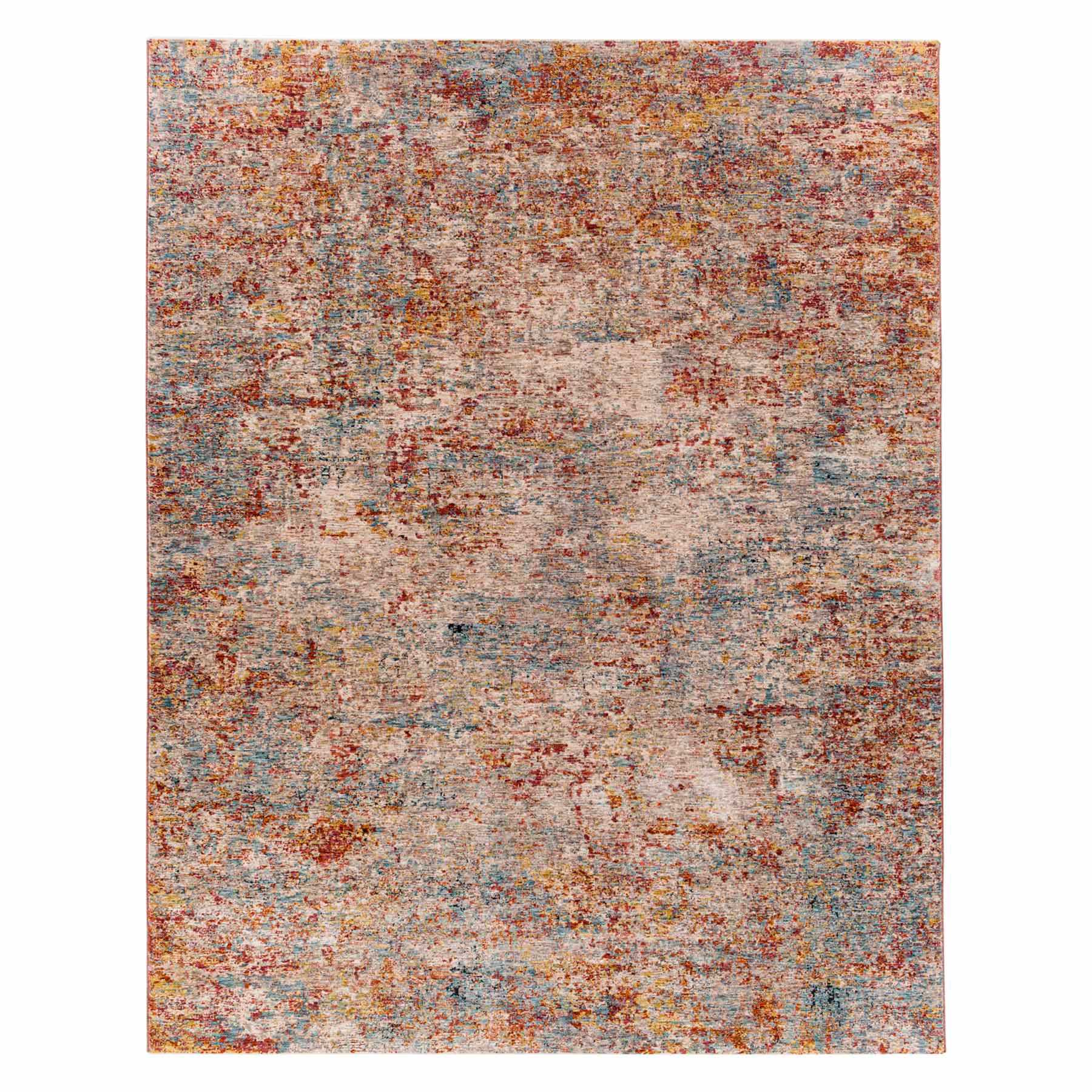 (A522) Mirabel Scarlet Abstract Area Rug, 8x10