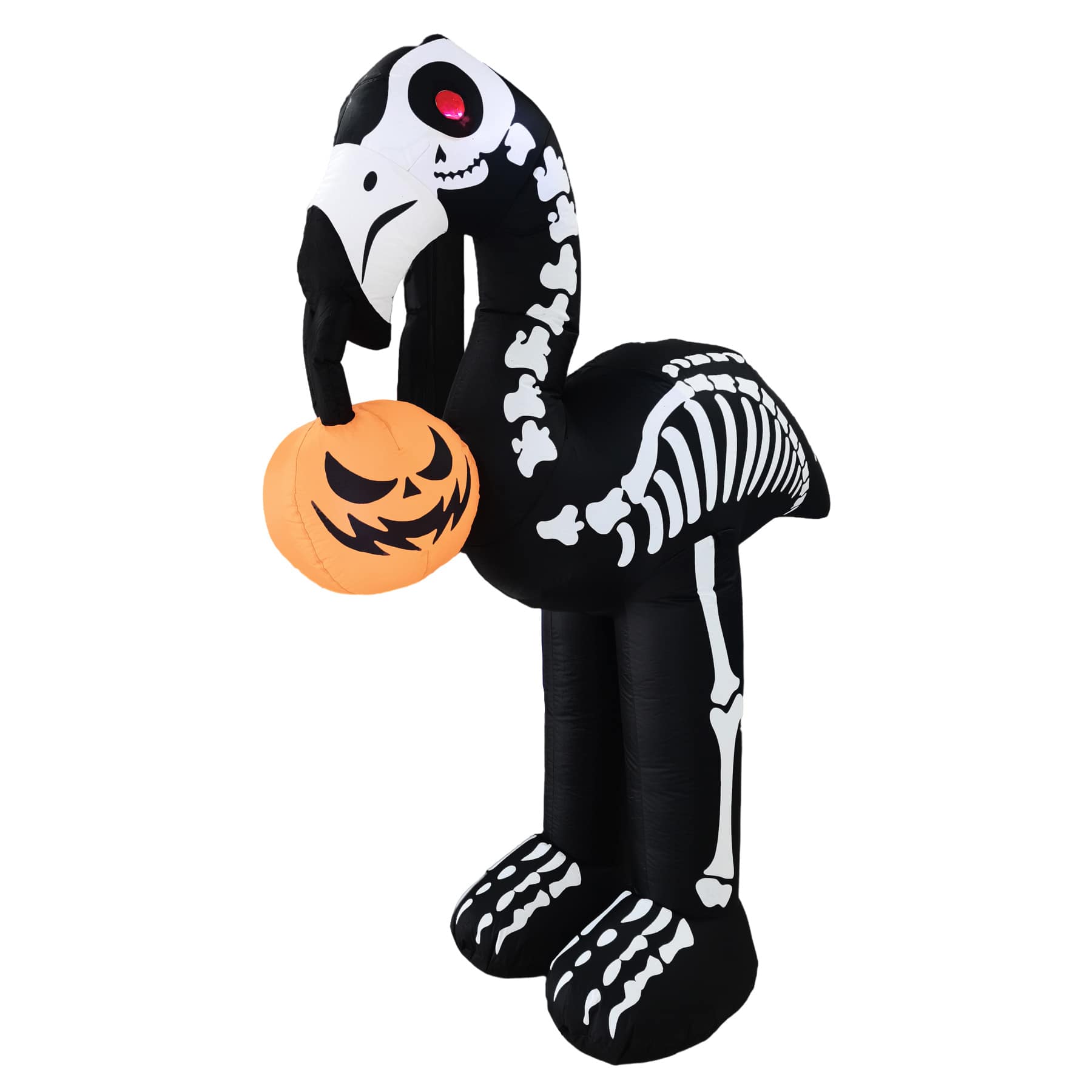 Skeleton Flamingo Halloween Inflatable, 6'