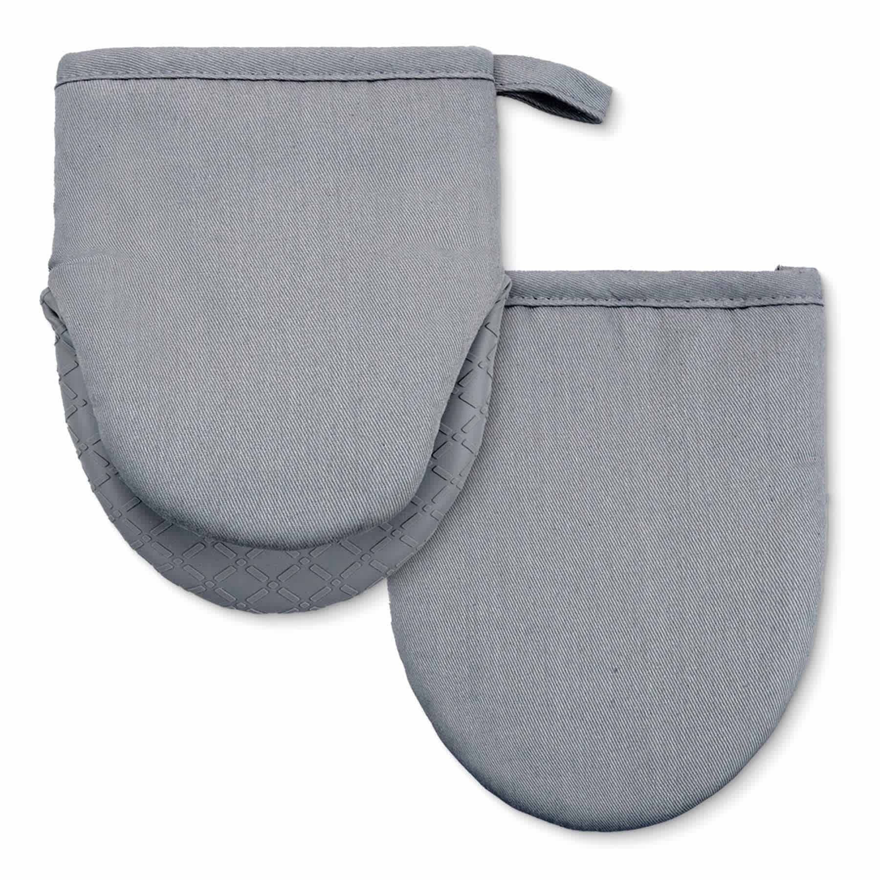 Set of 2 Grey Silicone Mini Mitts