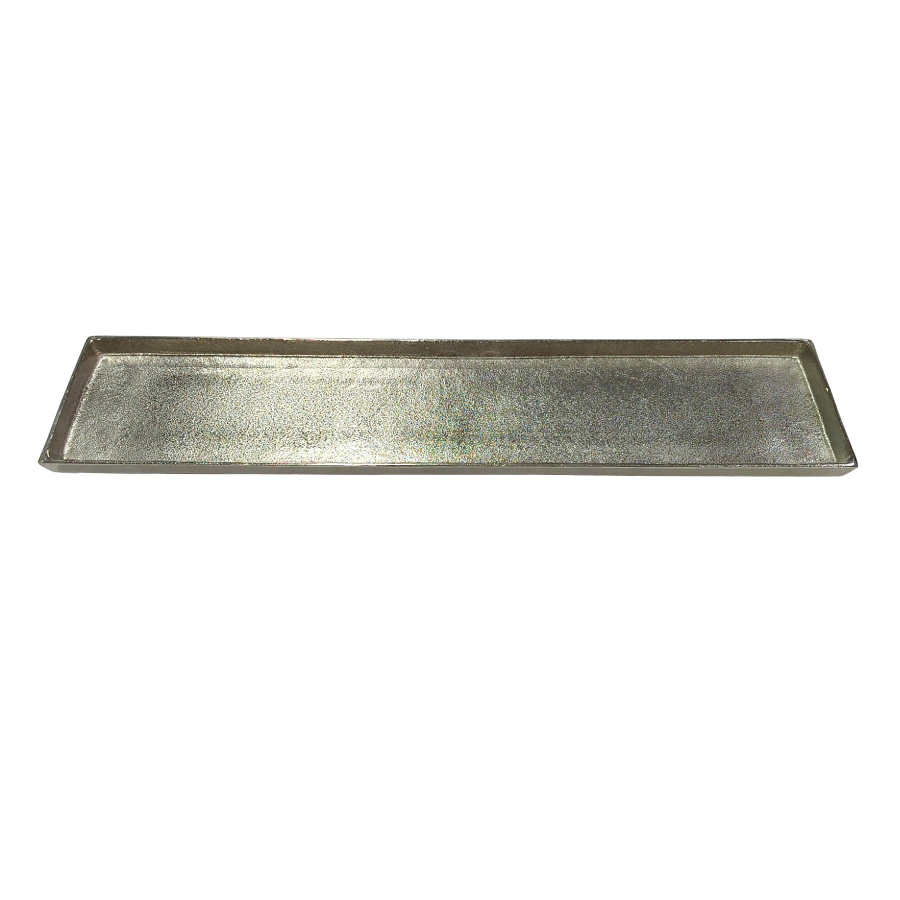 Silver Aluminum Cast Rectangular Tray, 31x7
