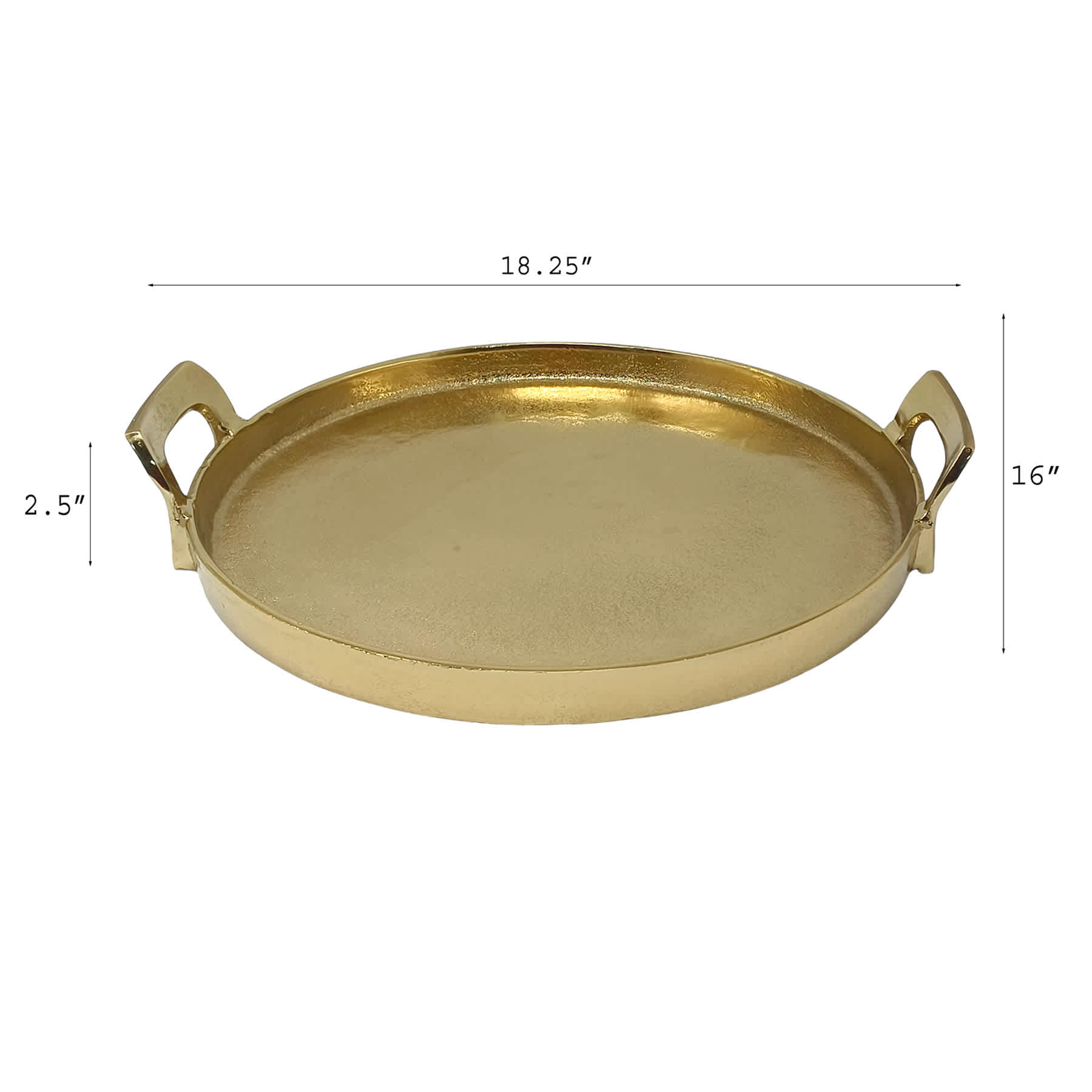 Gold Cast Round Aluminum Tray, 16"
