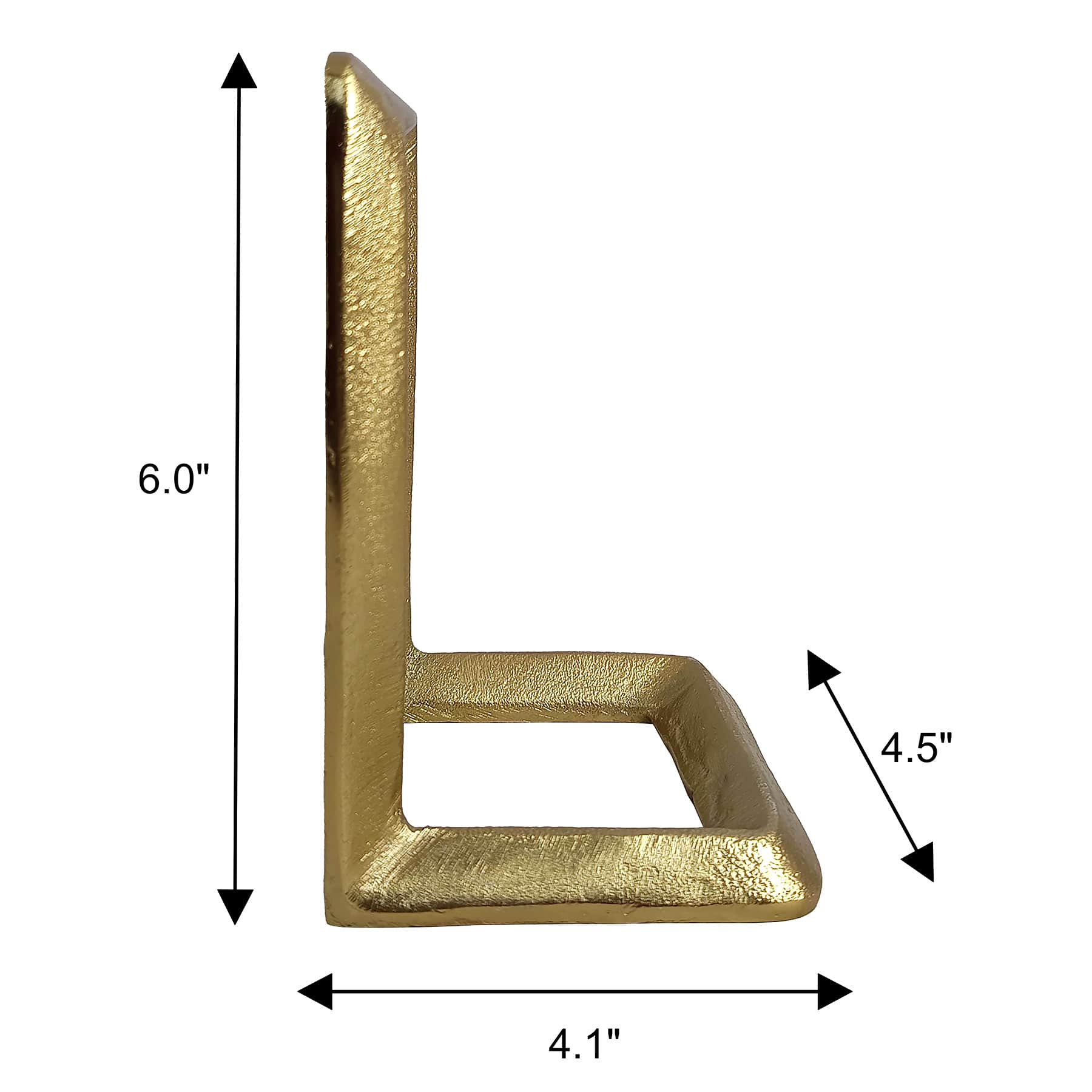 Gold Metal Modern Bookend, 6"