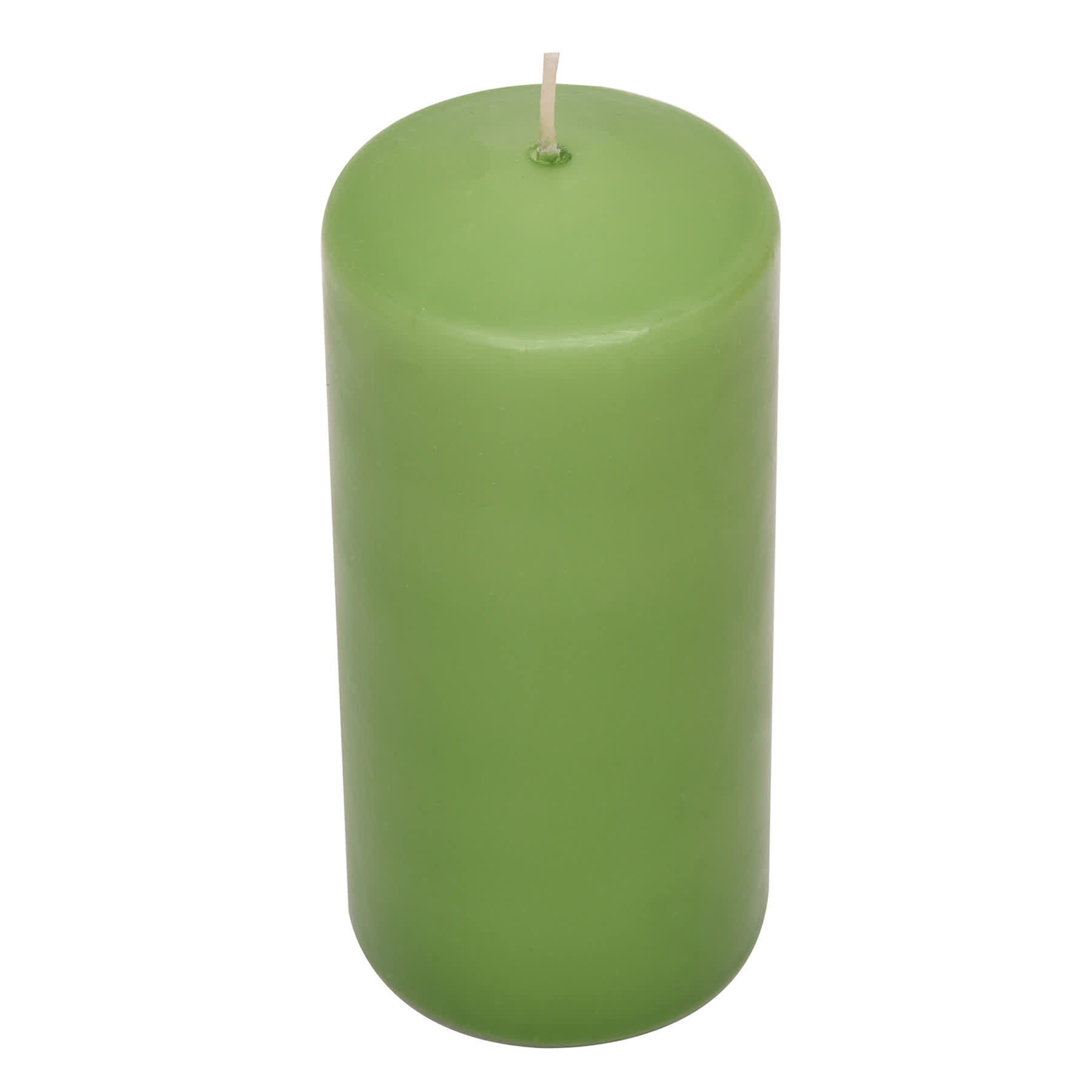 Green Unscented Overdip Pillar Candle, 3x6