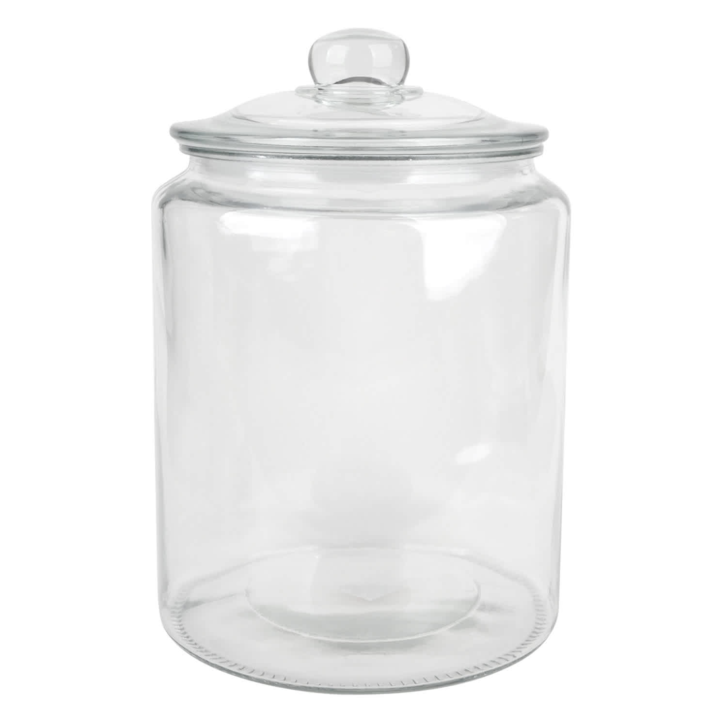 Clear Glass Canister with Round Knob Lid, 62oz