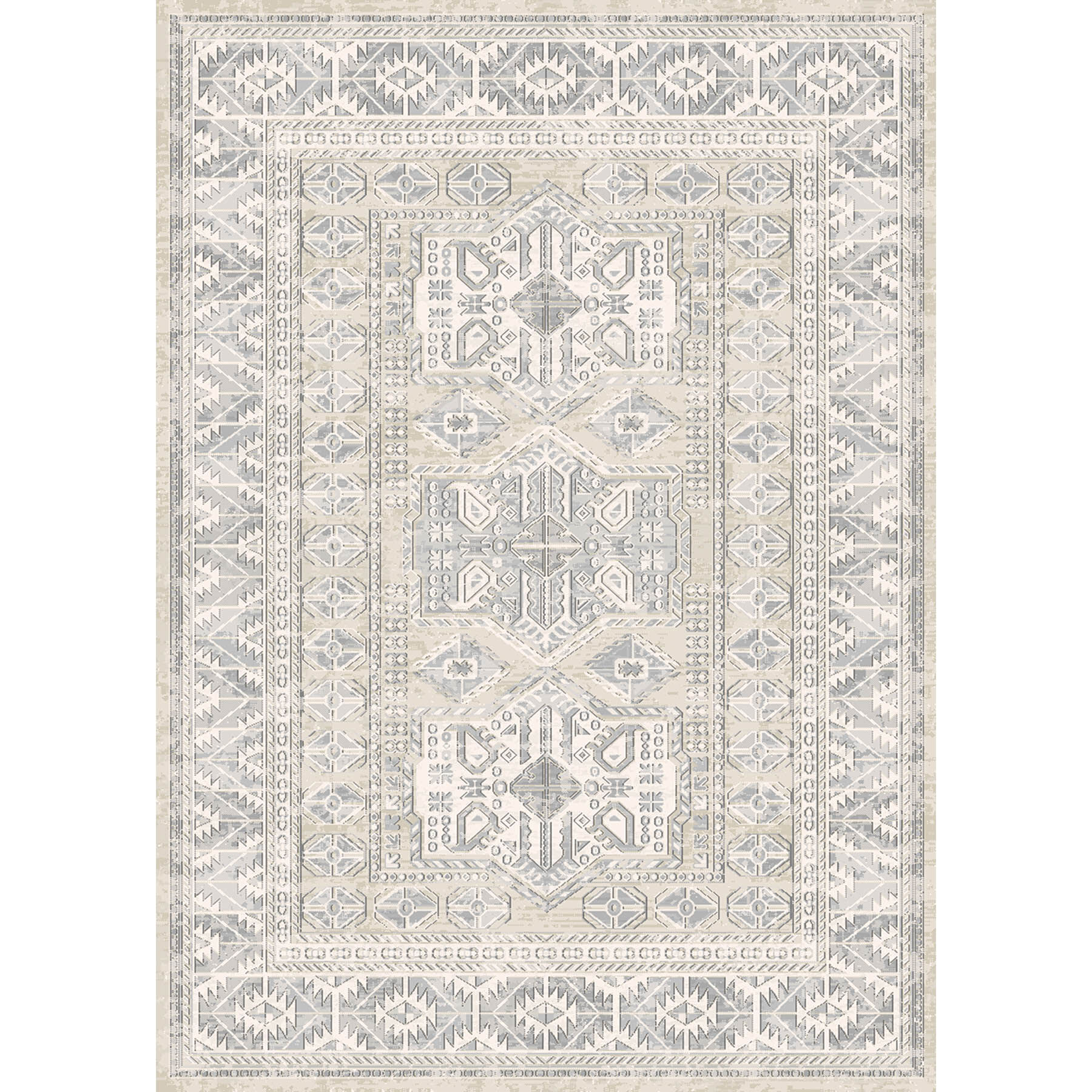 (D452) Shaydon Grey & Multicolor Woven Runner, 2x6