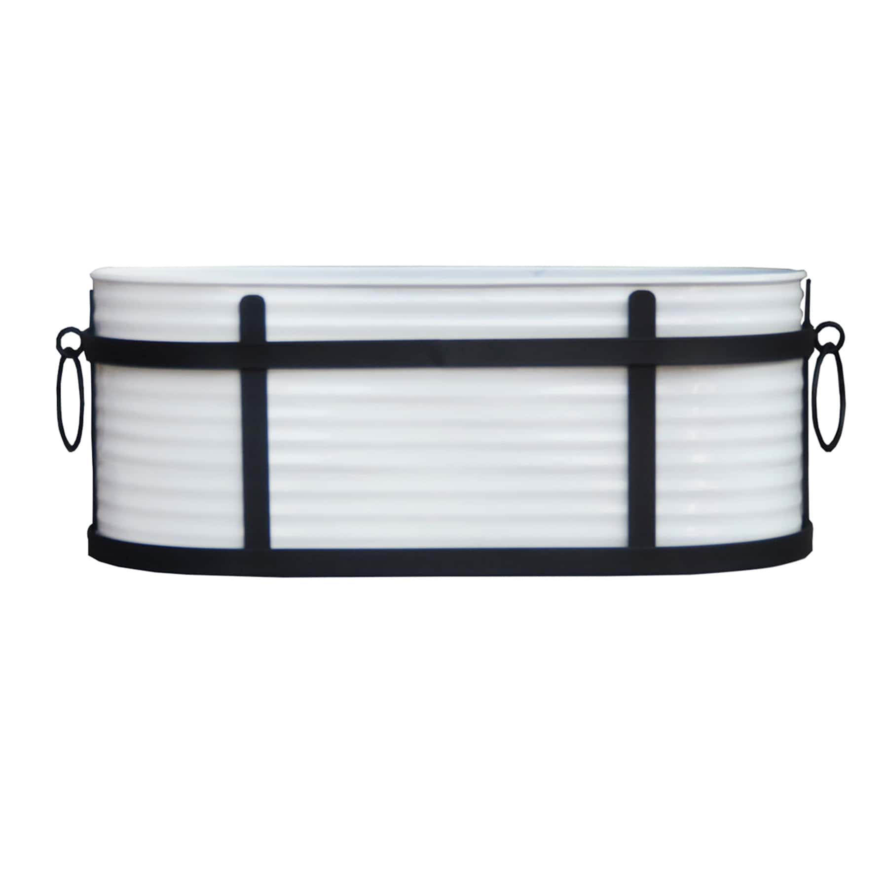 White Galvanized Basin Outdoor Planter, Large
