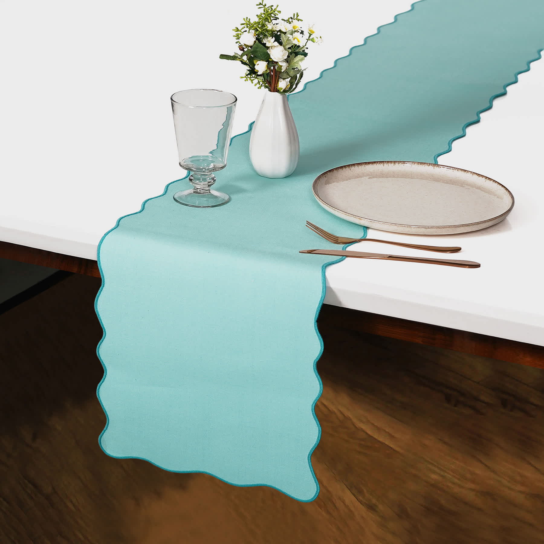 Oh Joy! Blue Scalloped Edge Runner, 72"