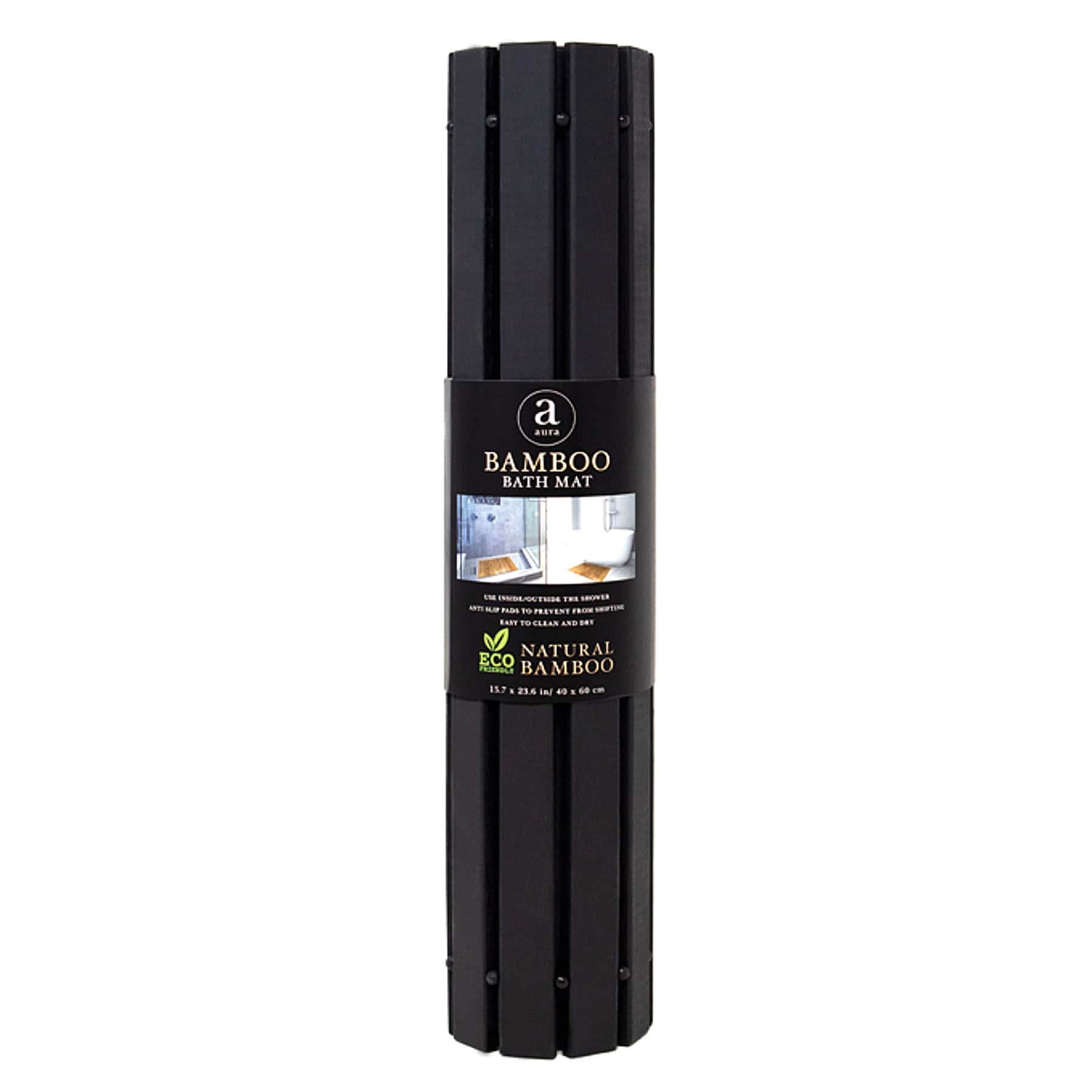 Black Bamboo Mat, 15.75x25