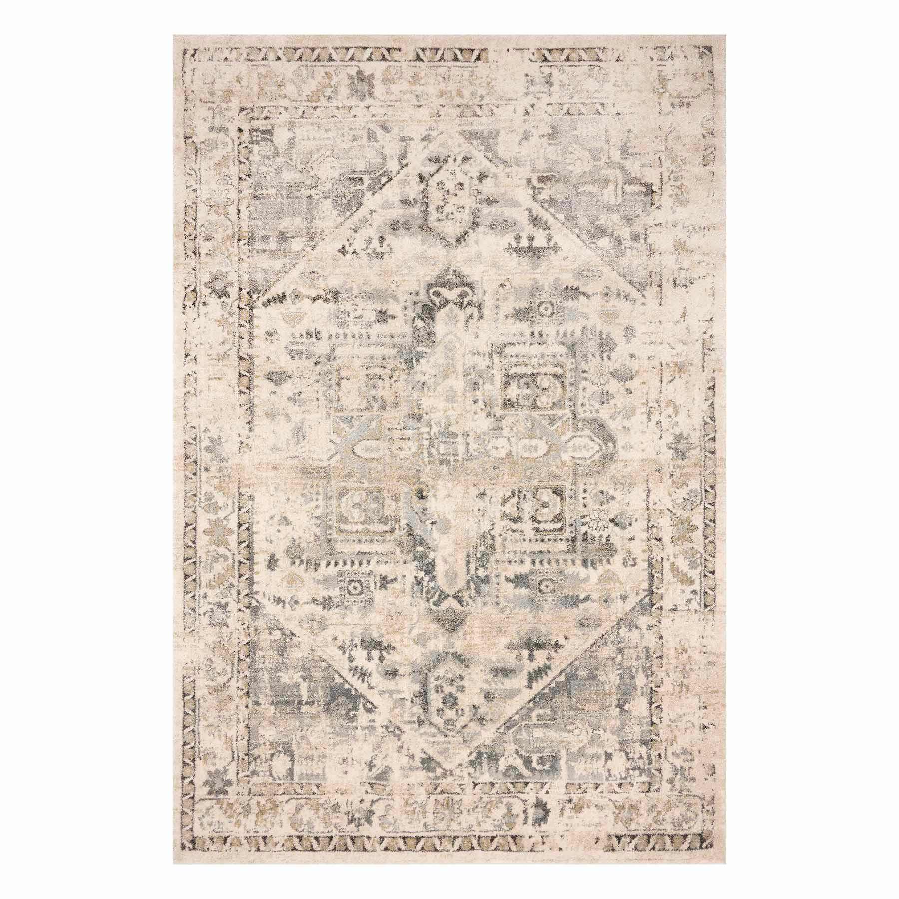 (A433) Cliff Grey Stone Area Rug, 7x10