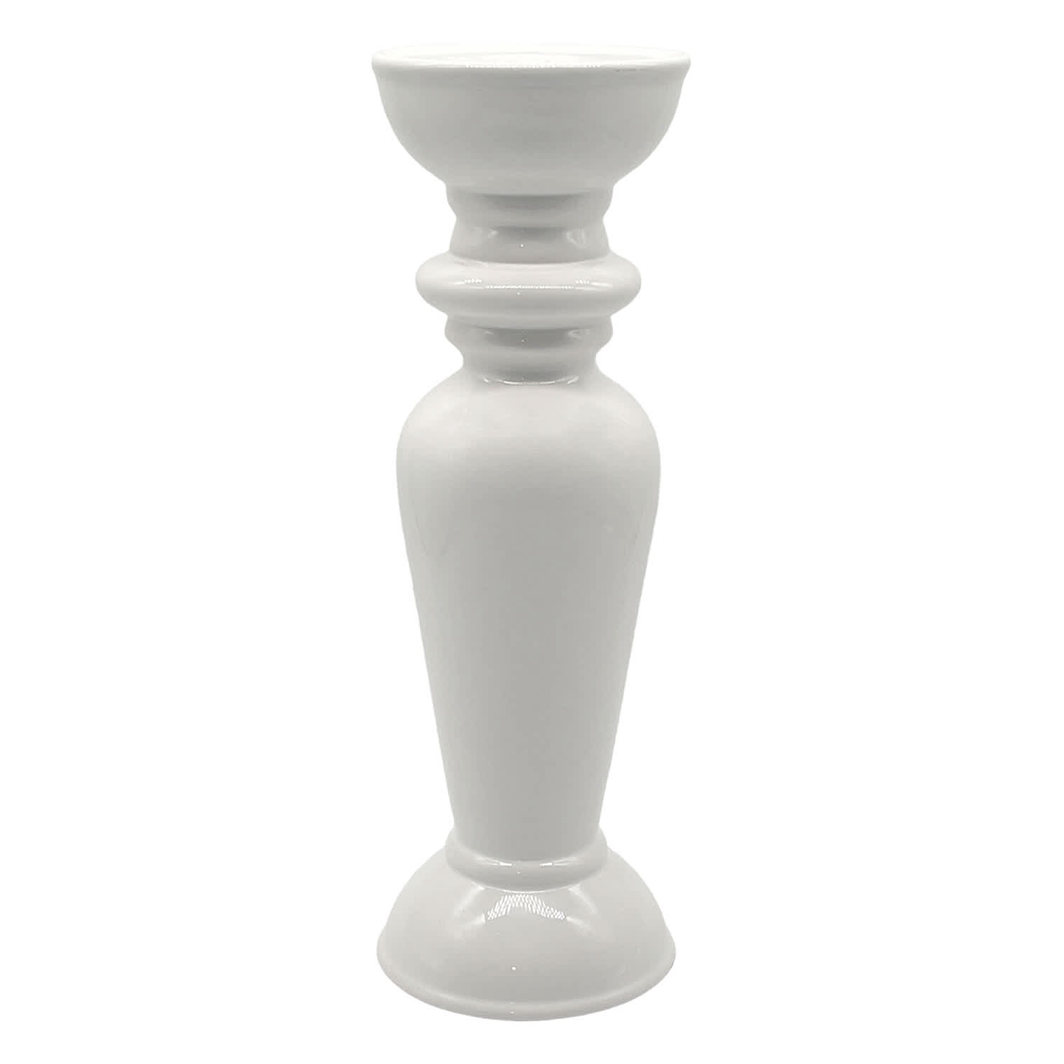White Dual Candle Holder, 12"