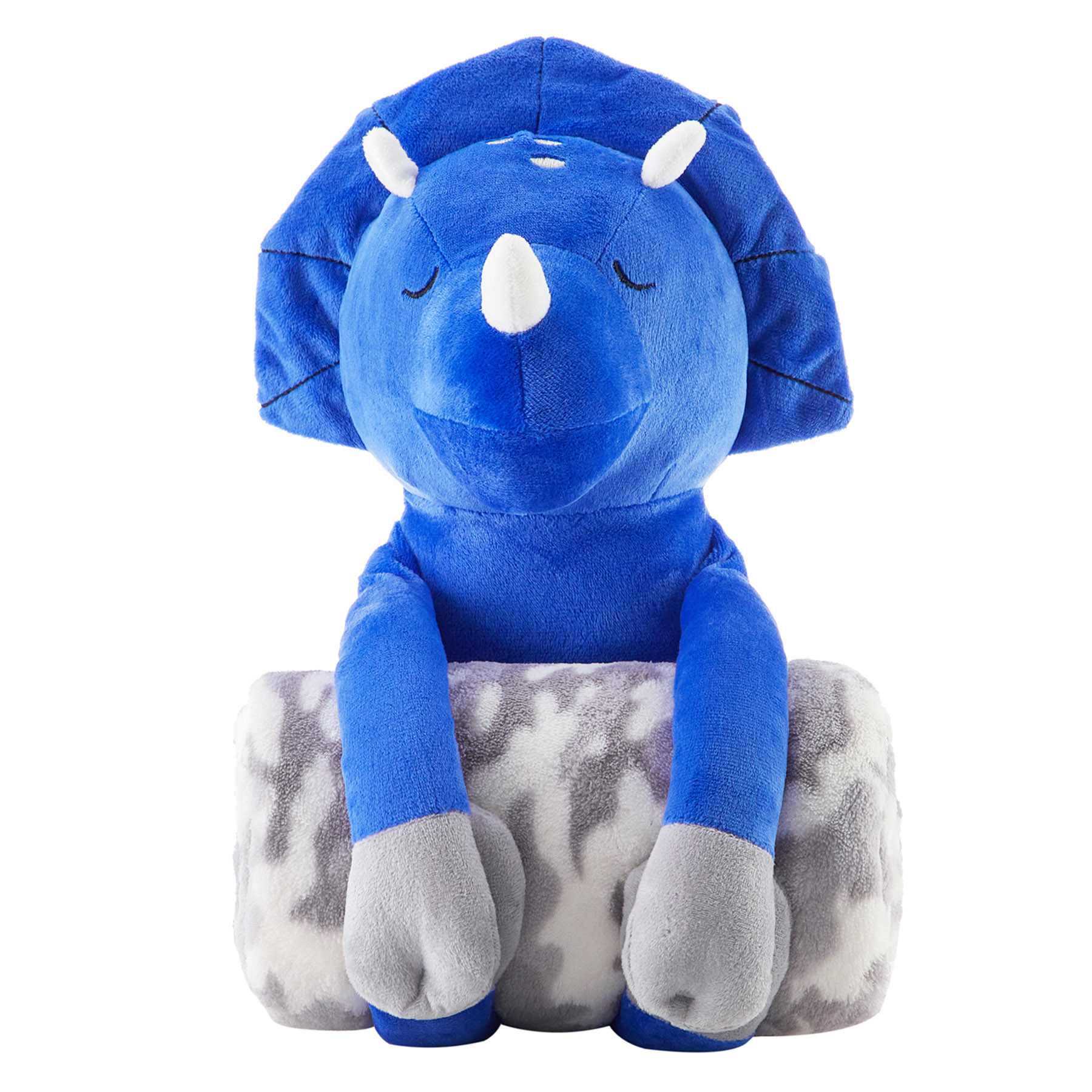Tiny Dreamers Triceratops Huggable with Throw Blanket