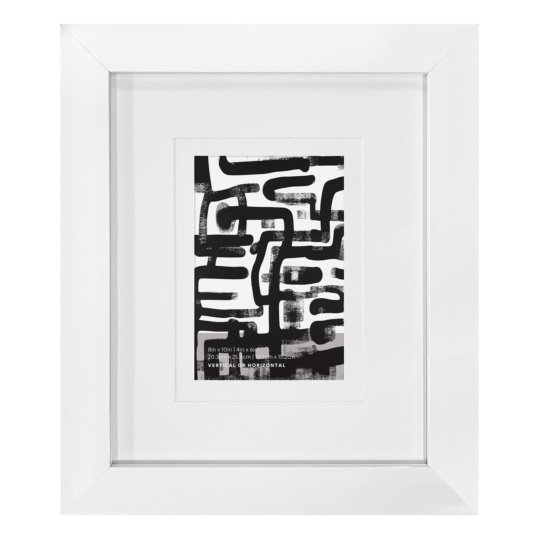 White Double Mat Wide Wall Frame, 8x10