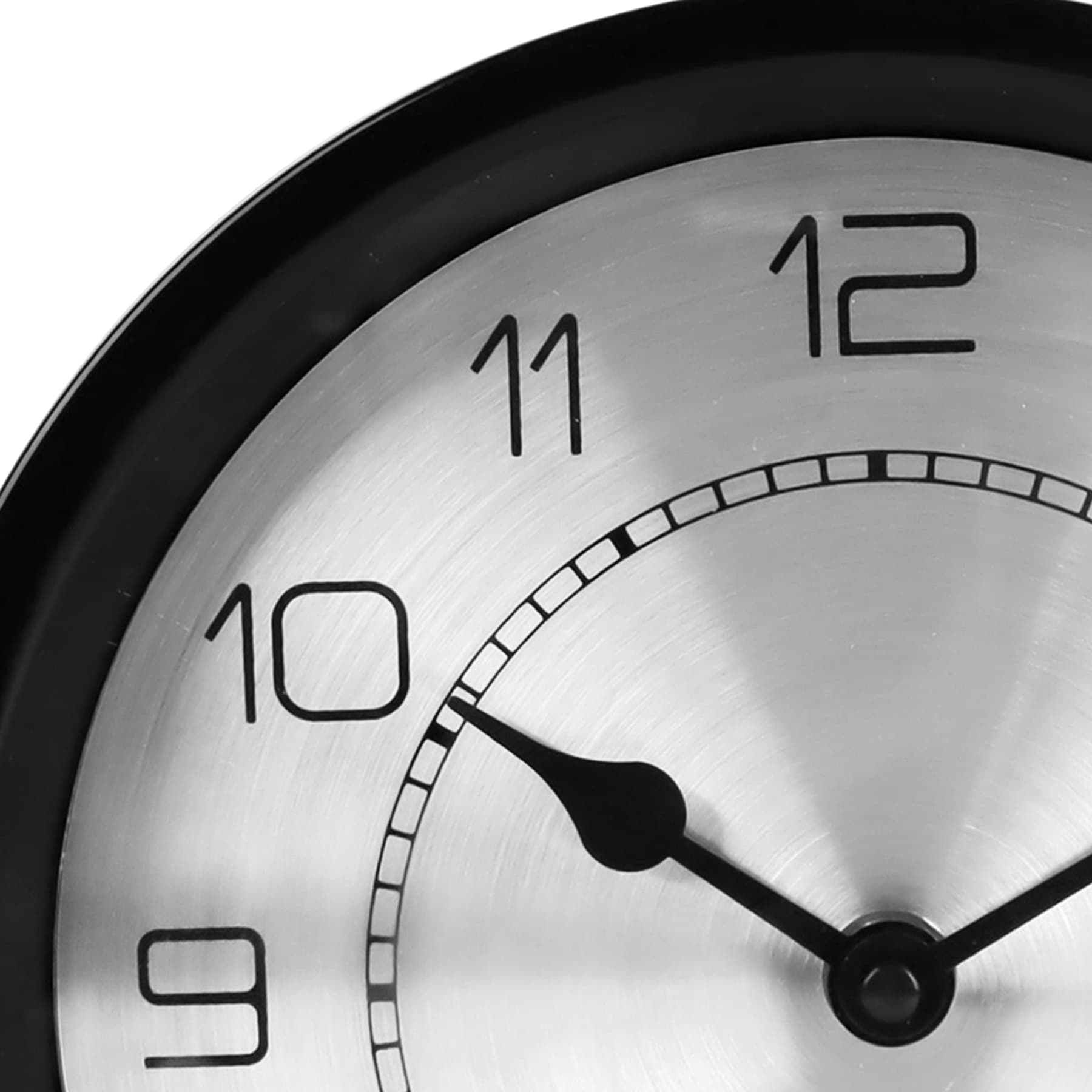 Black Metal Round Table Clock, 8"