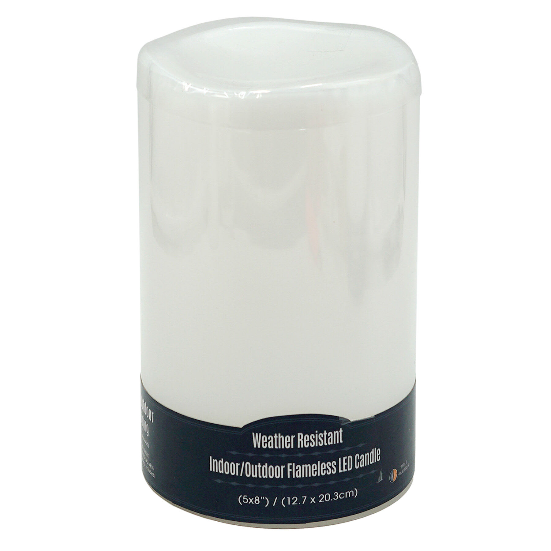 White LED Pillar Candle with 6 Hour Timer, 5x8