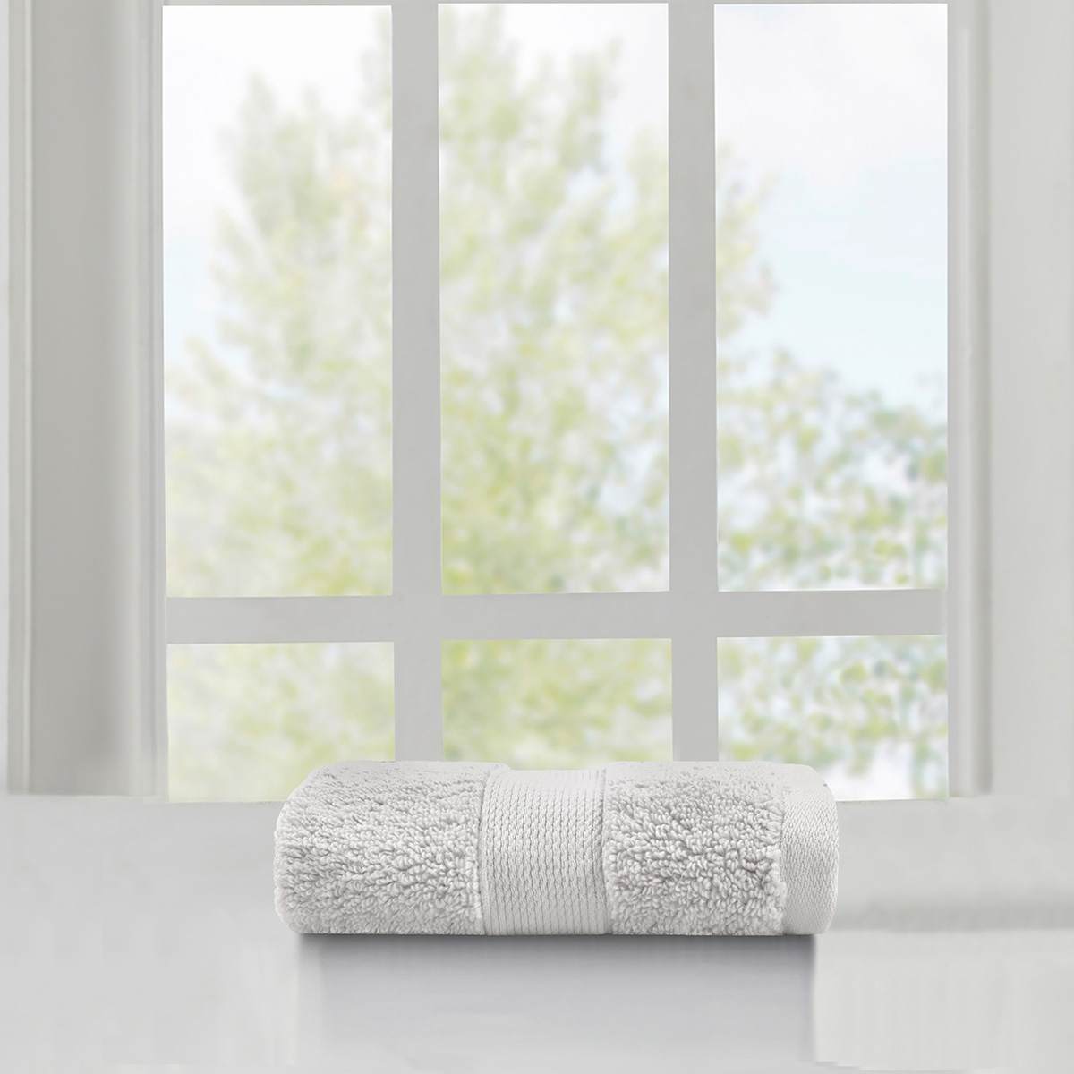 Providence Grey Egyptian Cotton Washcloth, 13"