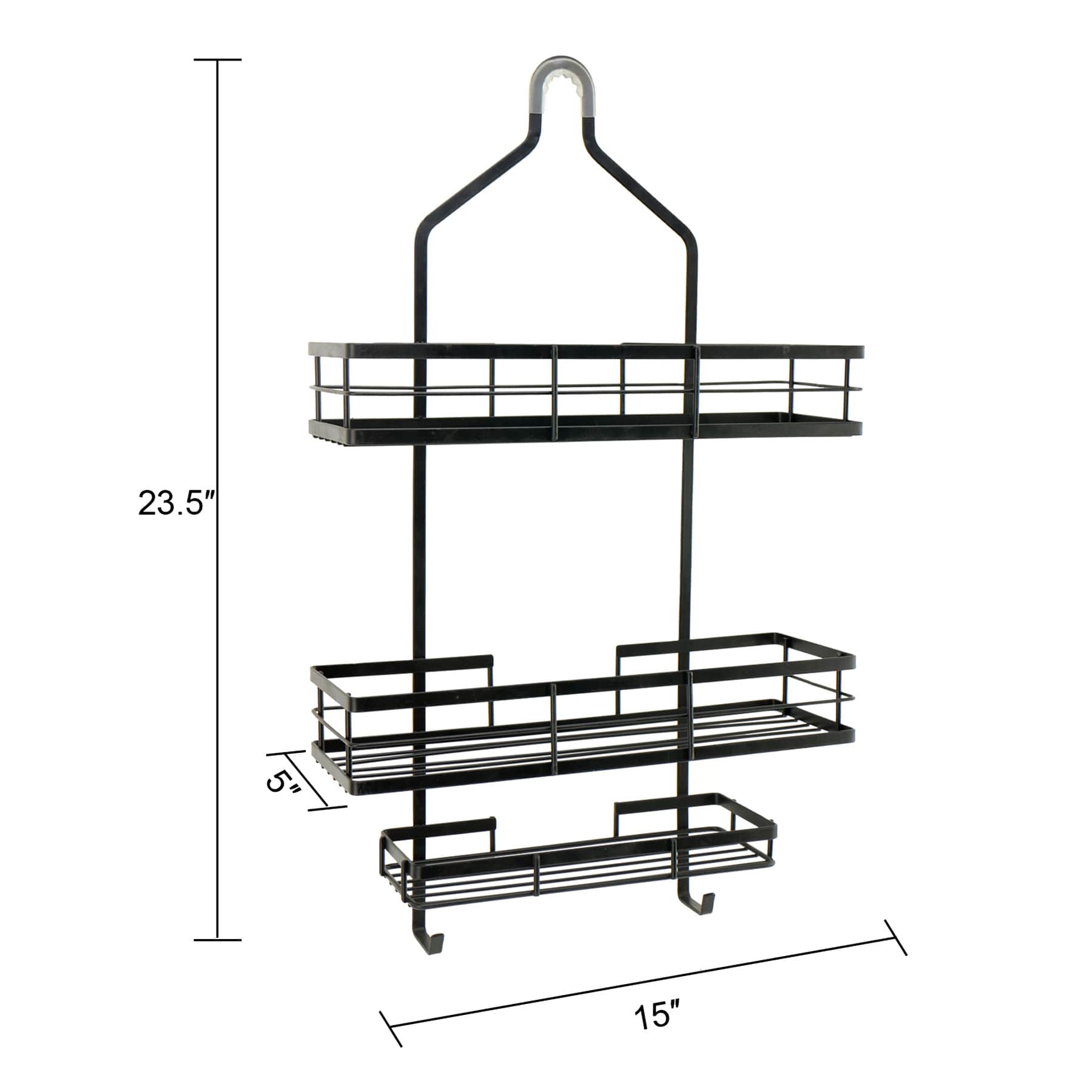 Keller Black Rectangle Shower Caddy