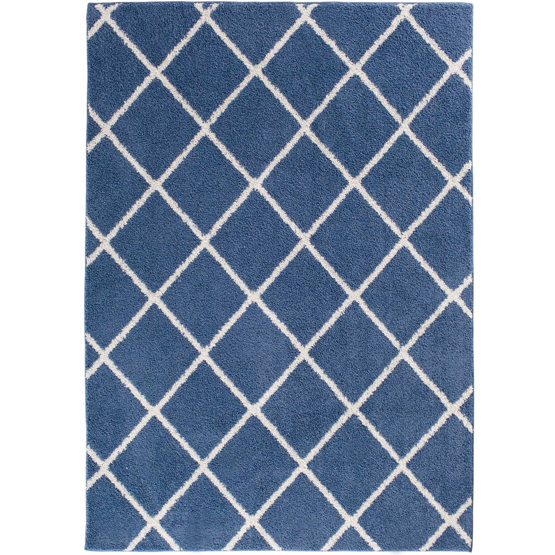 (D429) Brampton Blue Tufted Runner With Non-Slip Back, 2x5