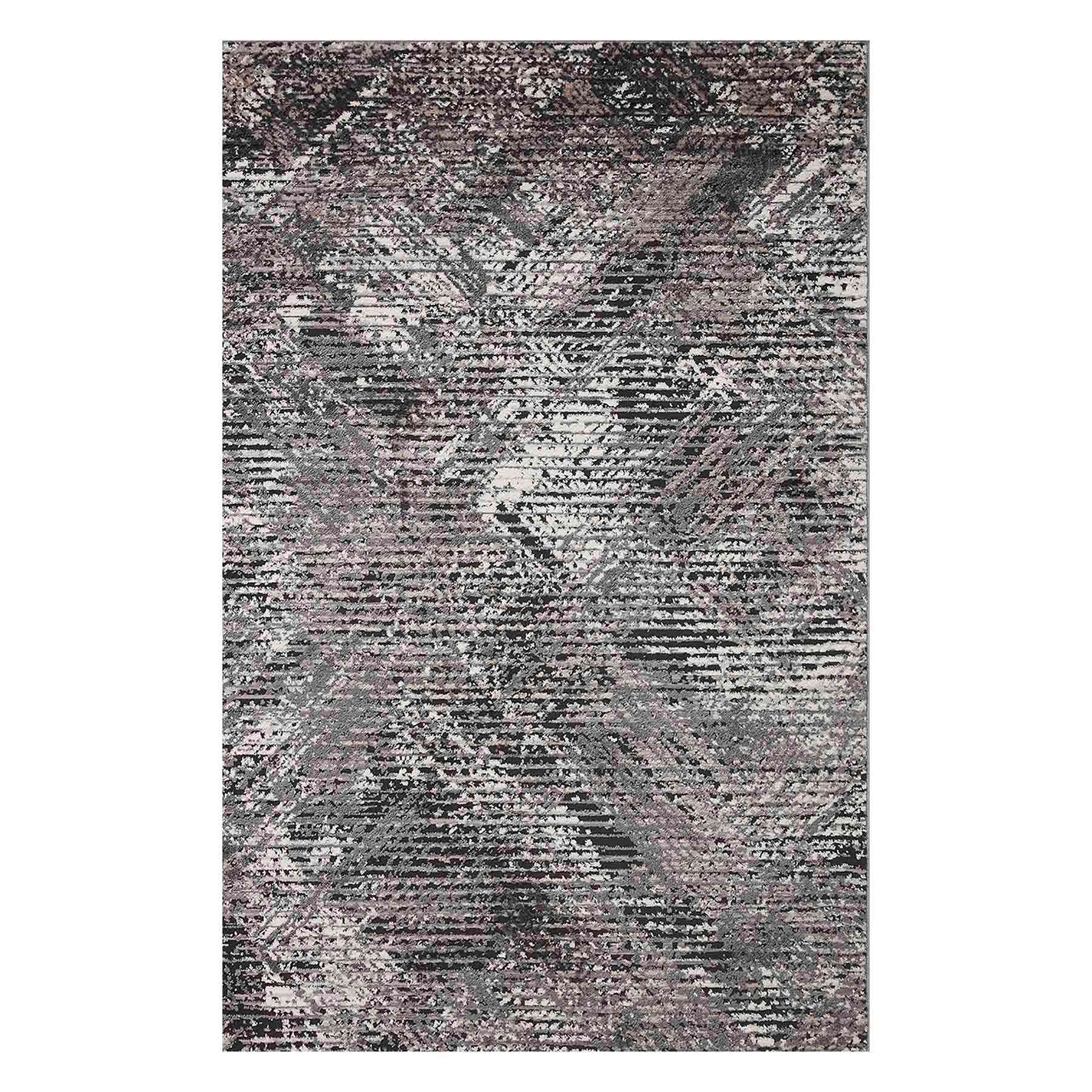(D554) Estie Charcoal & Black Accent Rug, 3x5