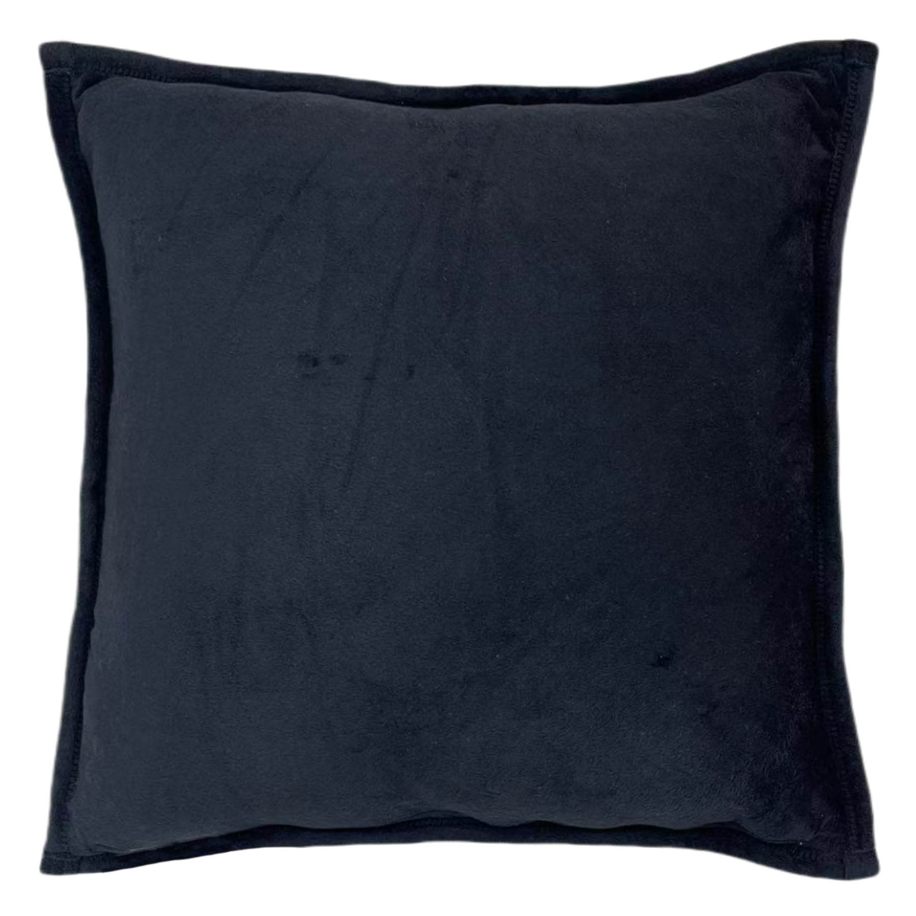 Black Micro Plush Throw Pillow, 24"