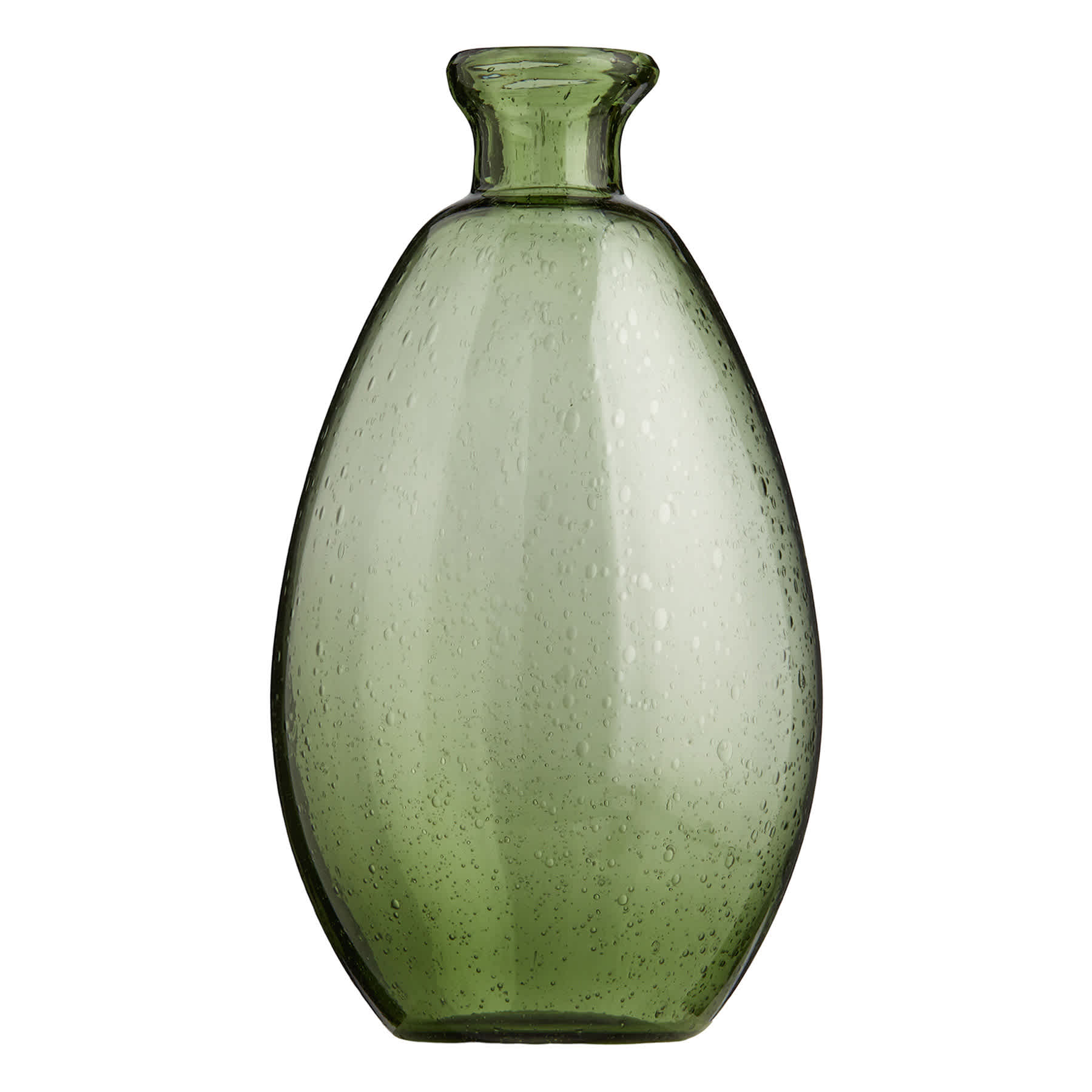 Green Glass Vase, 14"