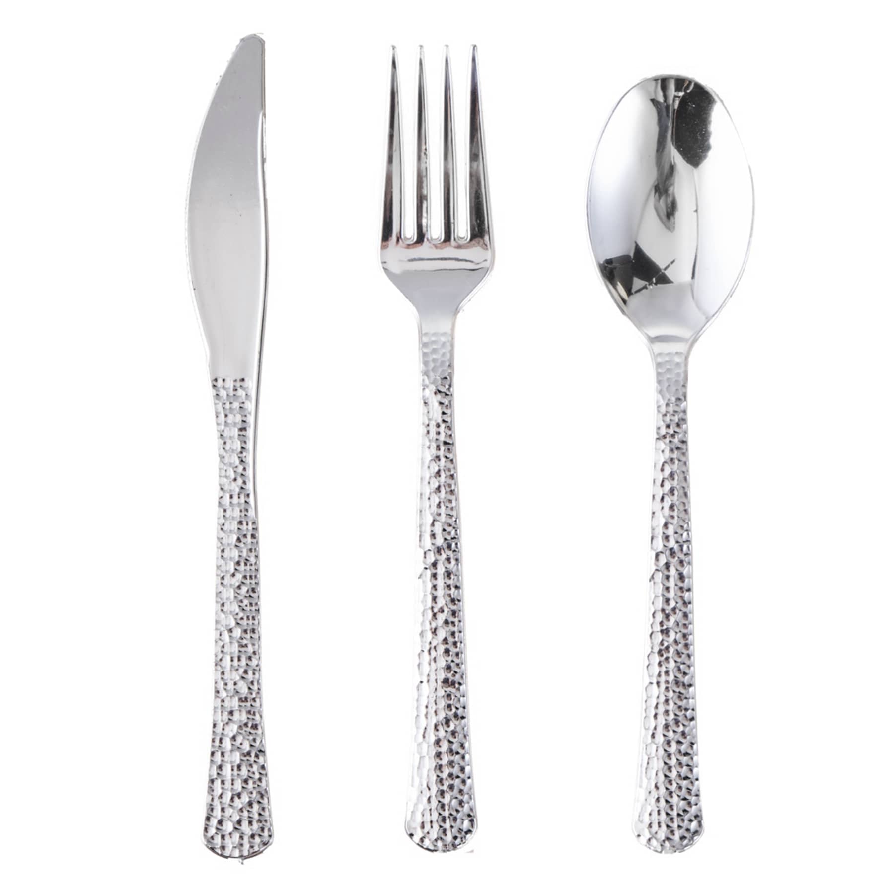 Set of 96 Hammered Silver Cutlery Set
