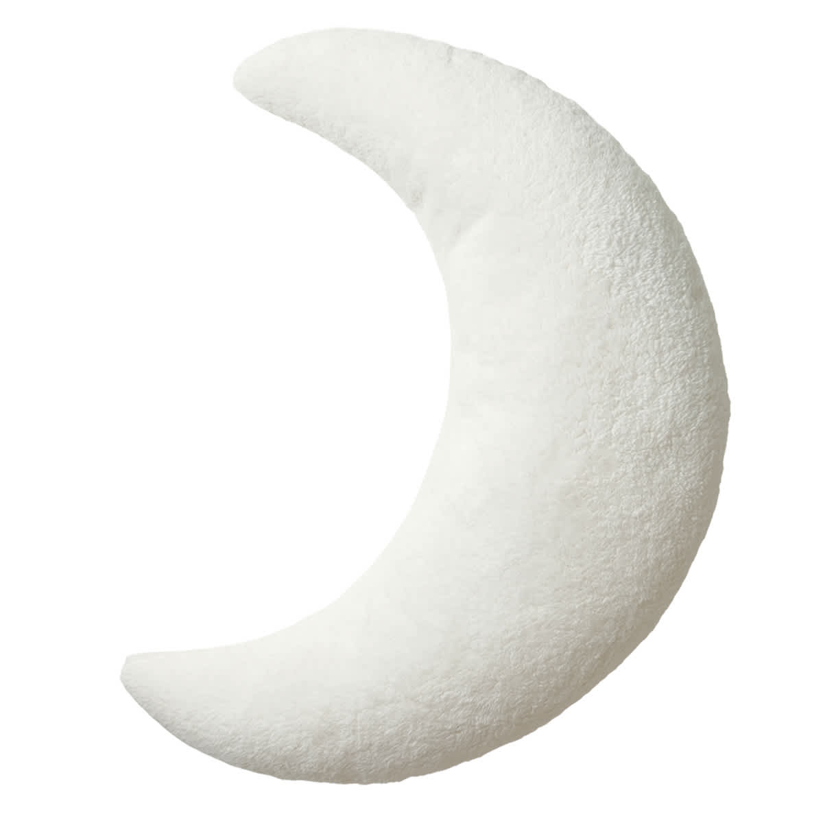 White Sherpa Moon Shaped Throw Pillow