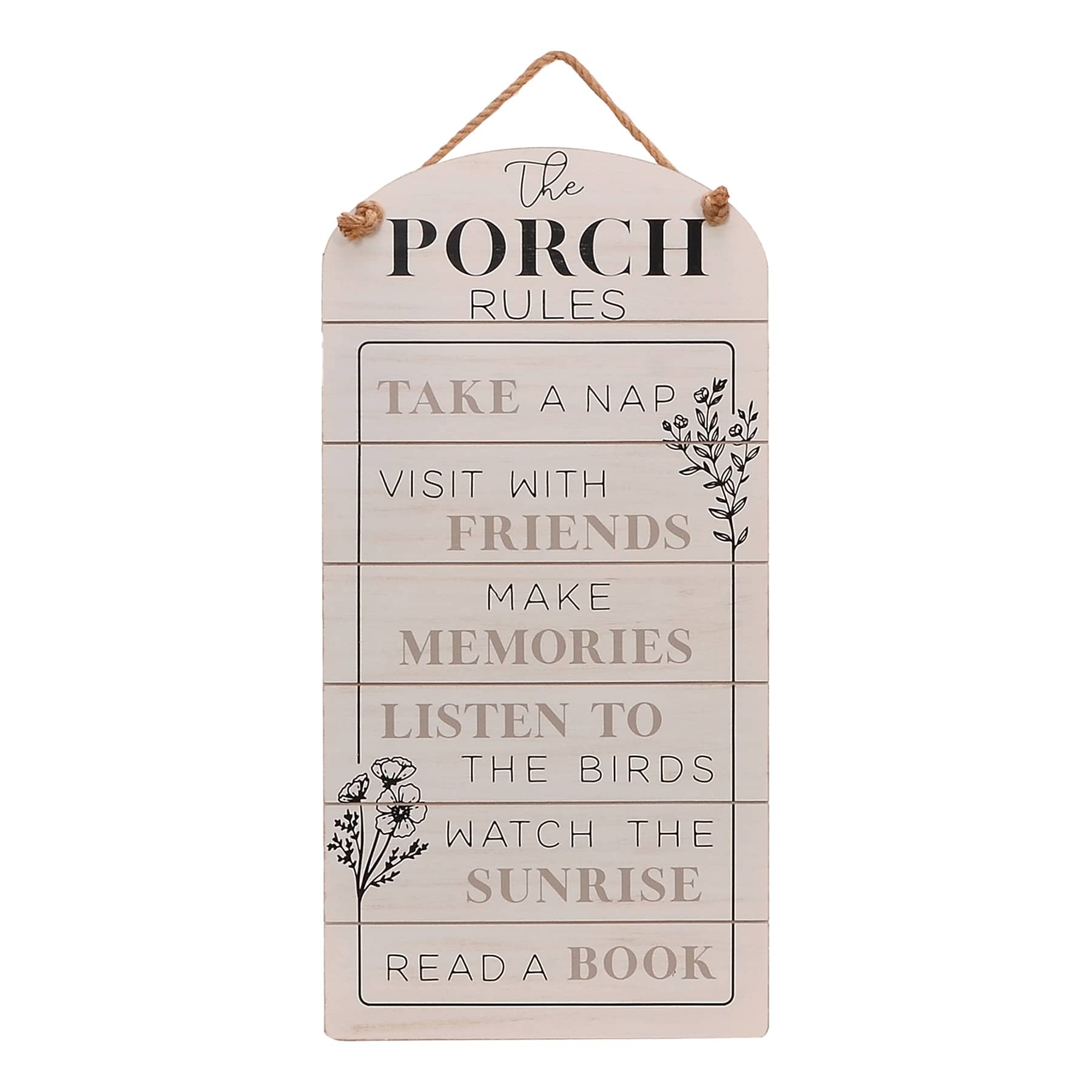 Honeybloom Porch Rules Outdoor Wall Decor, 15x30