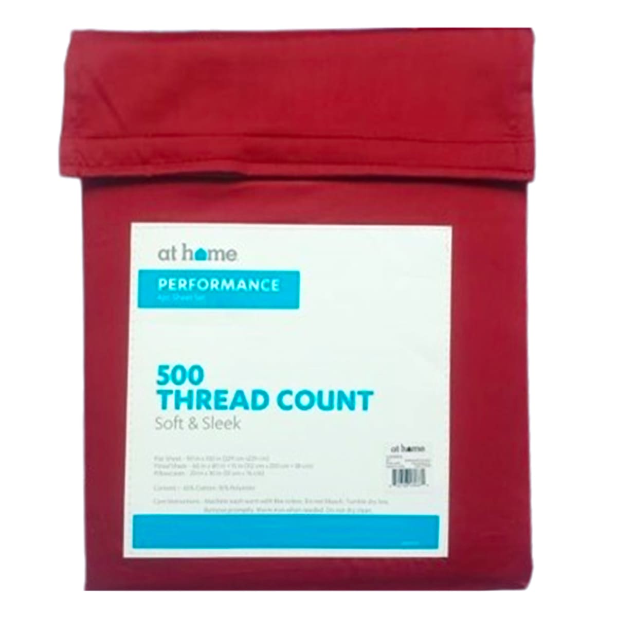 4-Piece Red 500 Thread Count Cotton Blend Sheet Set, Queen
