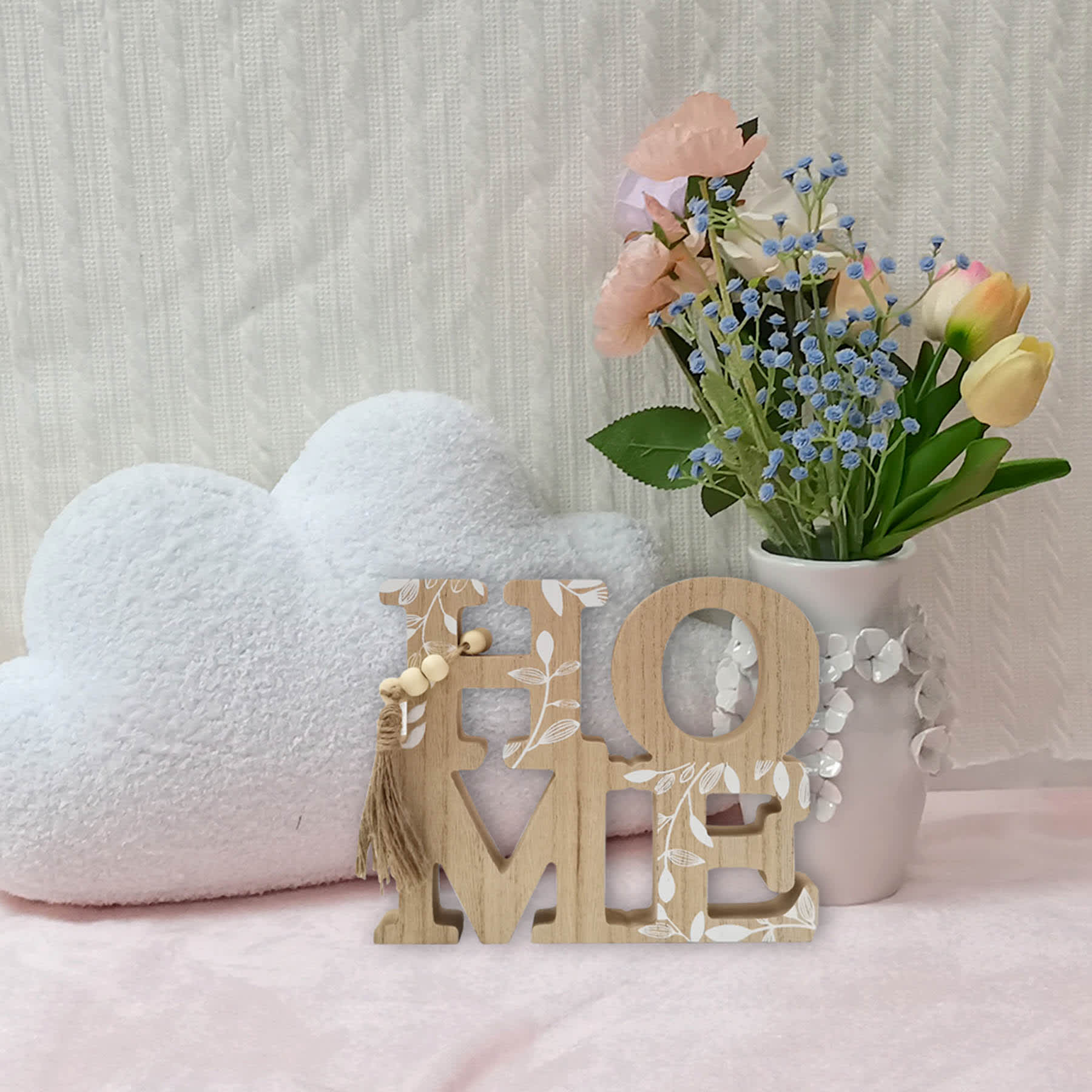 Home Stacked Wood Sign, 7x8