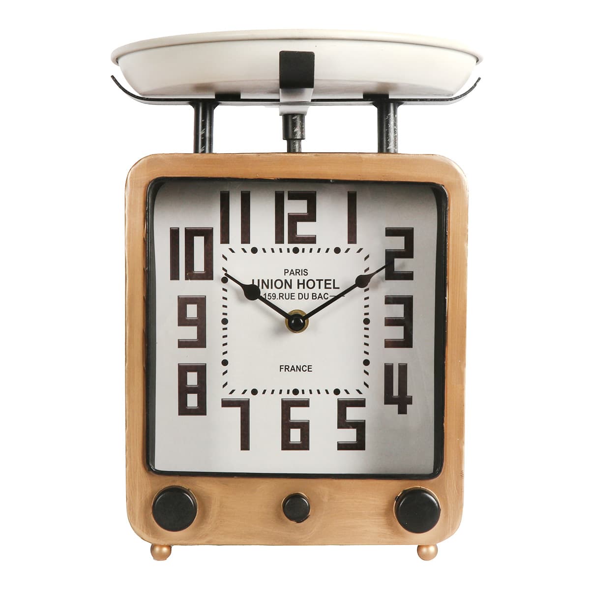 Honeybloom Yellow Scale Metal Clock, 11.5"