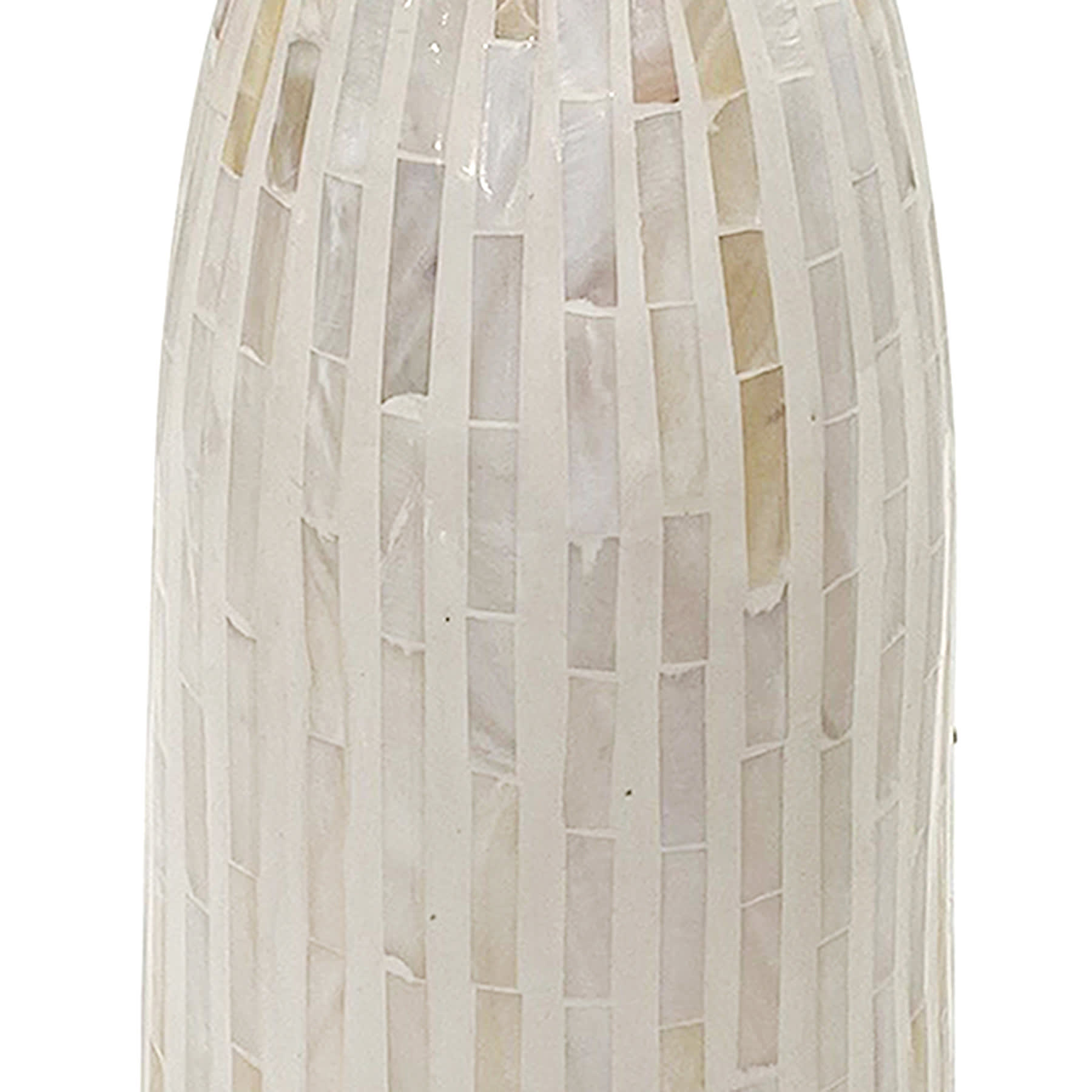 White Mother of Pearl Vase, 14"
